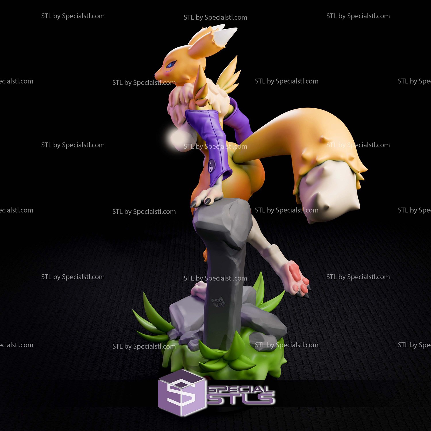 Renamon Yellow Fox Digital STL Files 3D Model — view 2