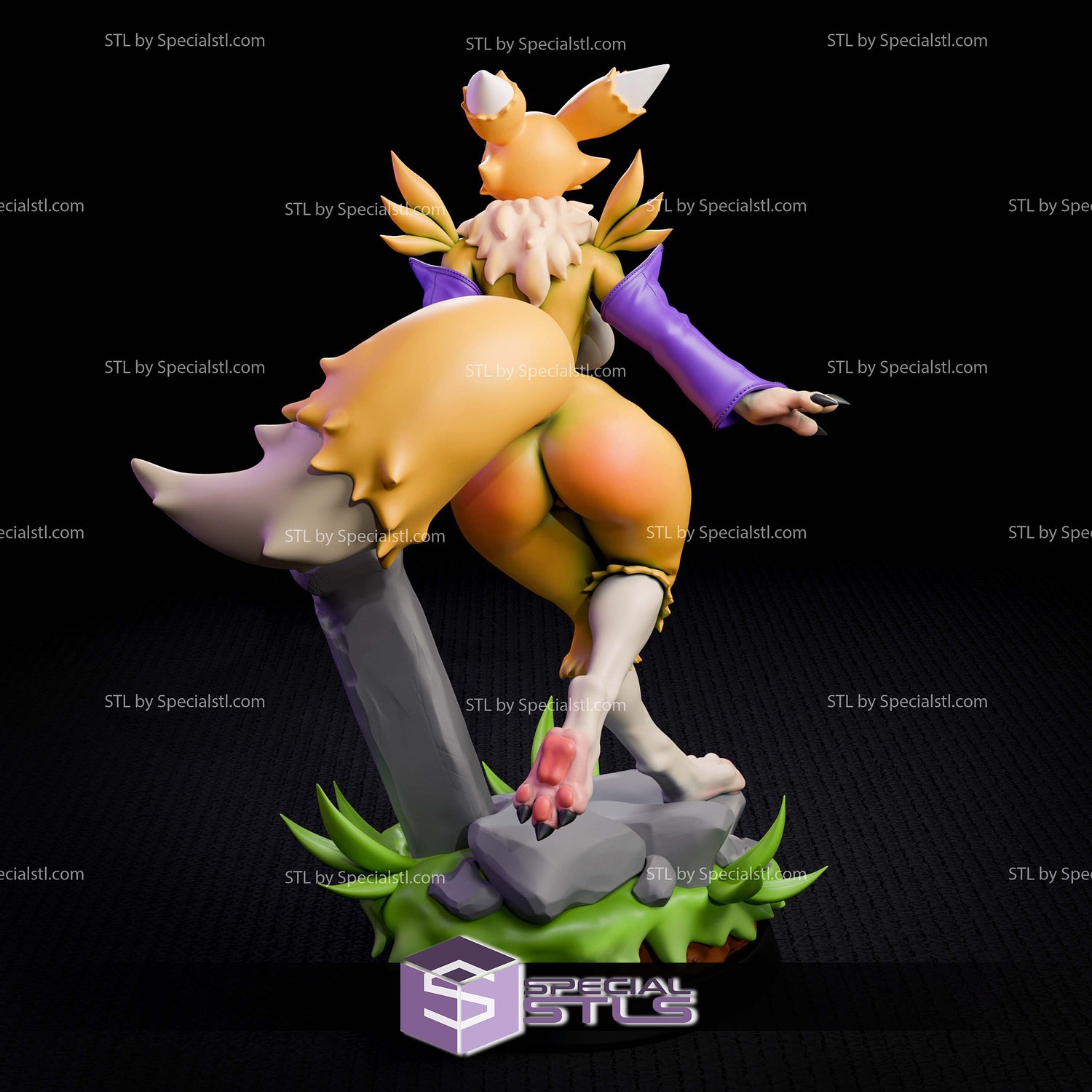 Renamon Yellow Fox Digital STL Files 3D Model — view 3
