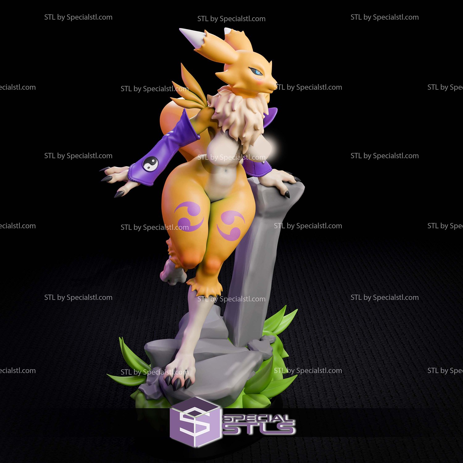 Renamon Yellow Fox Digital STL Files 3D Model — view 4