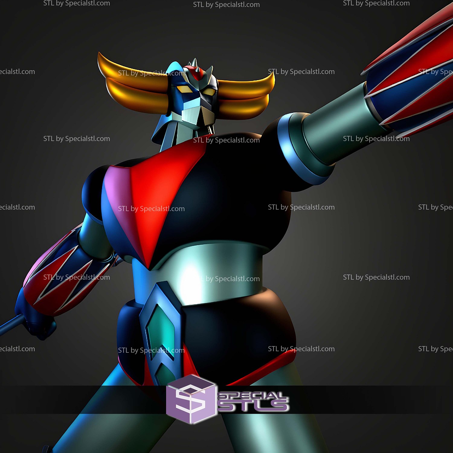 UFO Robot Grendizer 210mm STL Files 3D Model — view 2