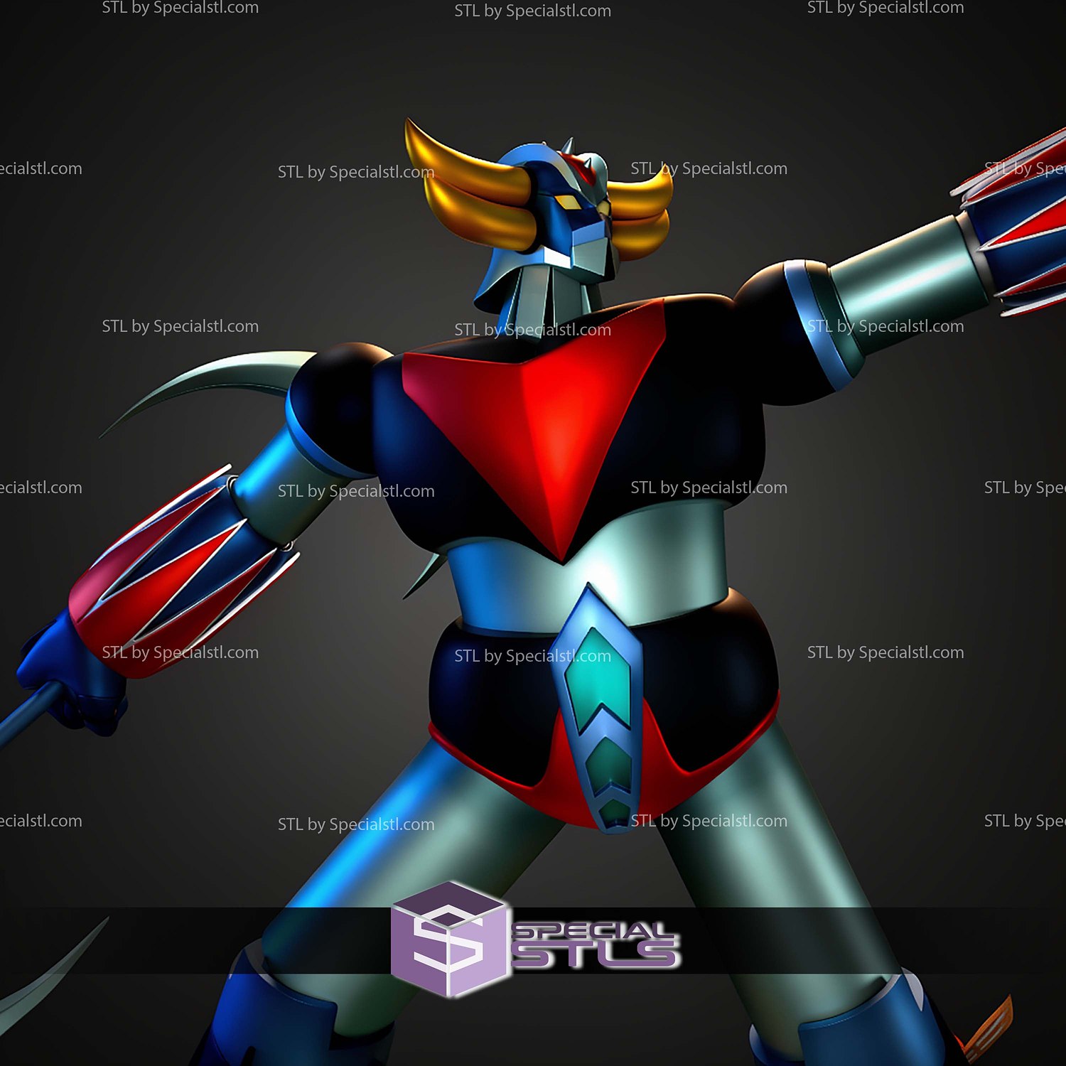 UFO Robot Grendizer 210mm STL Files 3D Model — view 3