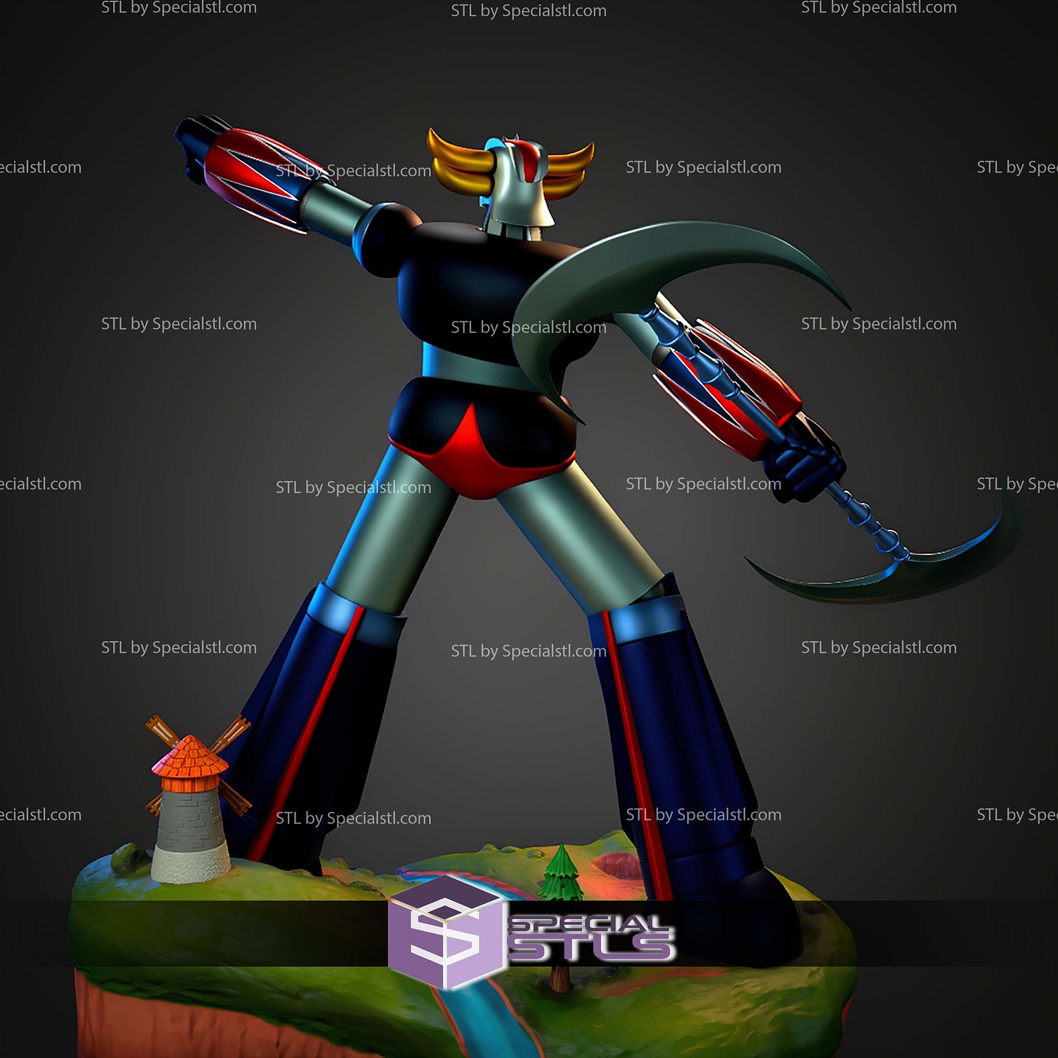 UFO Robot Grendizer 210mm STL Files 3D Model — view 5