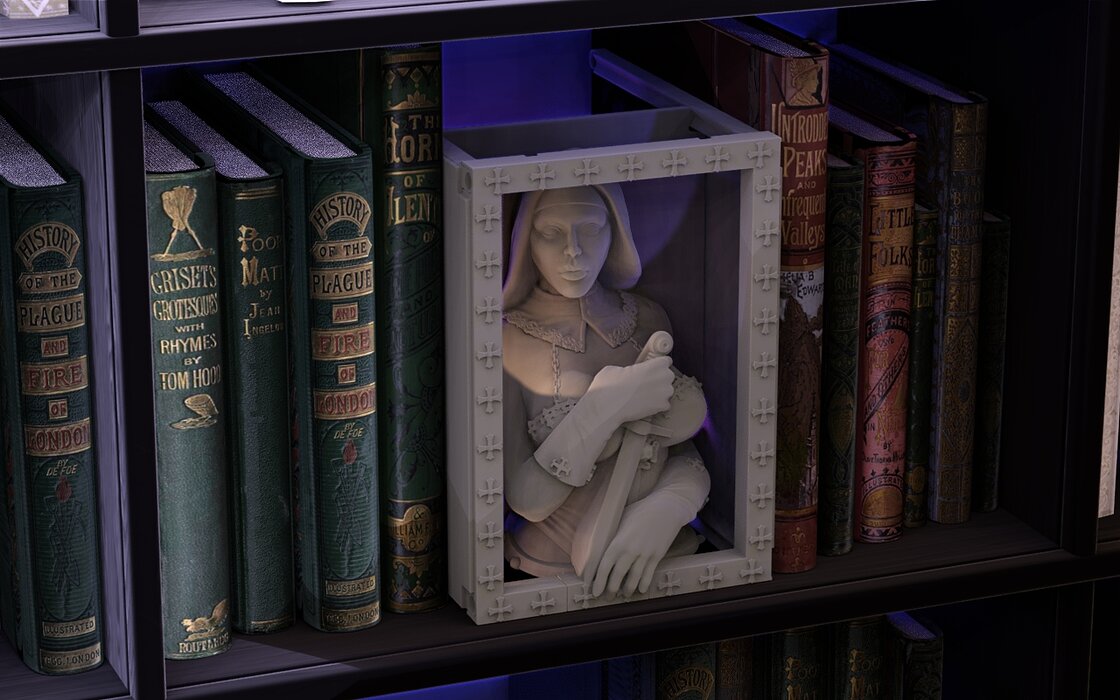 Nun Booknook 3D STL Model — view 3