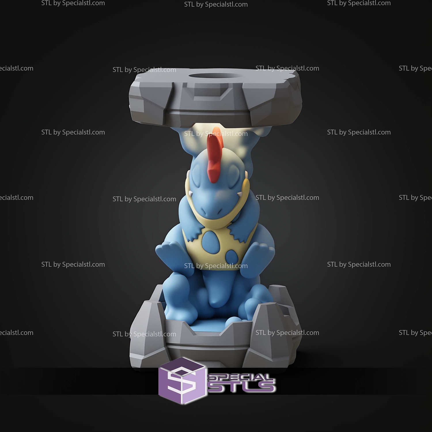 Pokemon Clone Lab Colletion Croconaw STL Files 3D Model — view 2