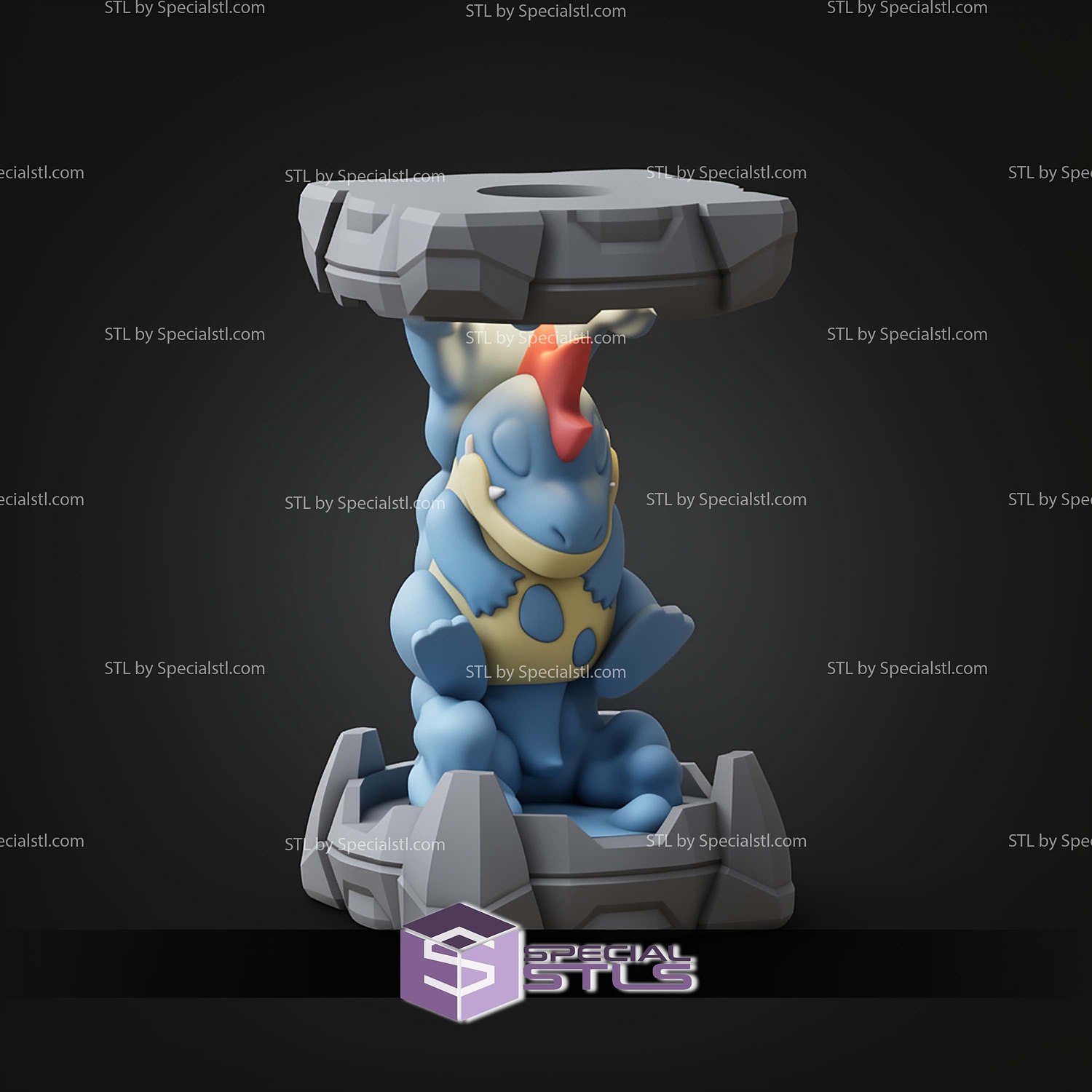 Pokemon Clone Lab Colletion Croconaw STL Files 3D Model — view 4