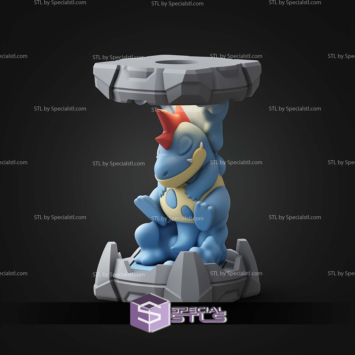 Pokemon Clone Lab Colletion Croconaw STL Files 3D Model — view 5