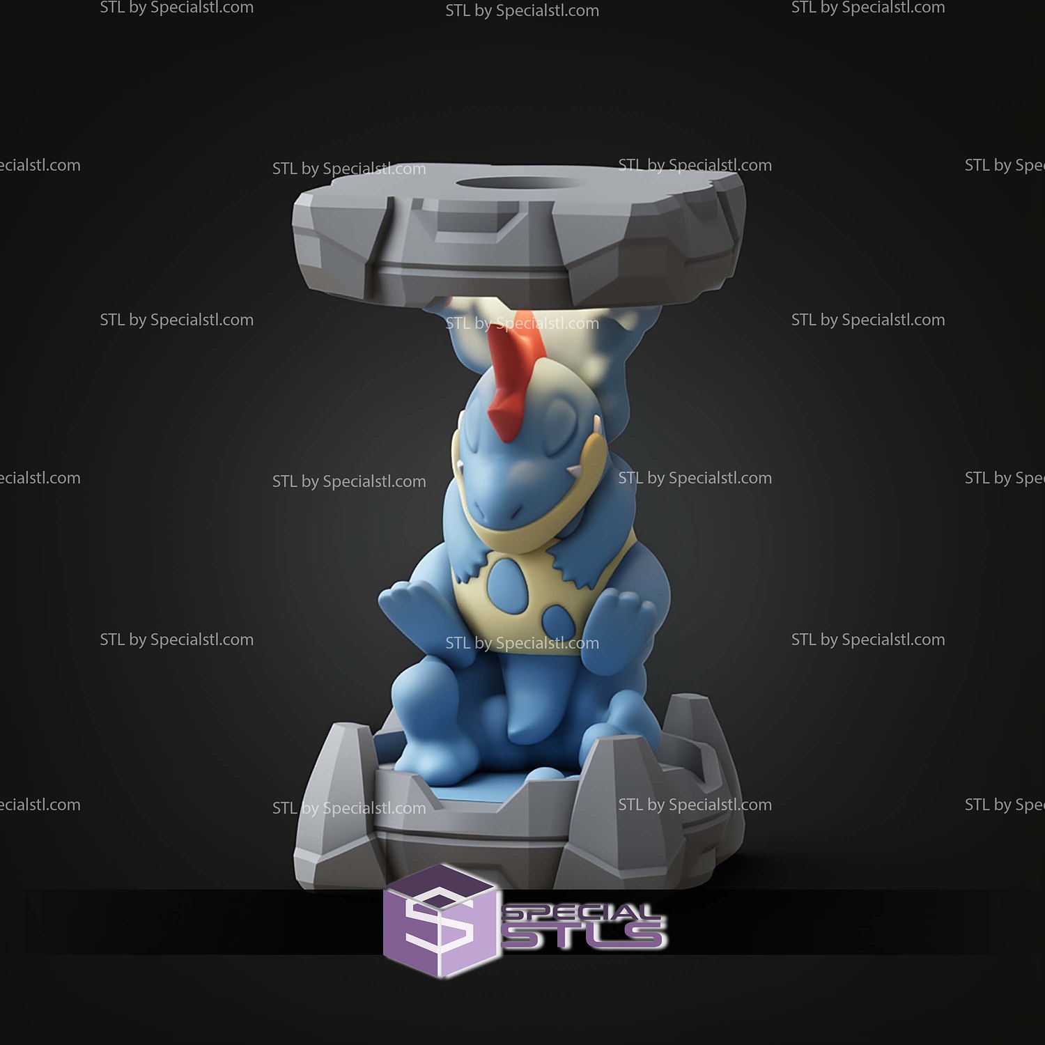 Pokemon Clone Lab Colletion Croconaw STL Files 3D Model — view 6