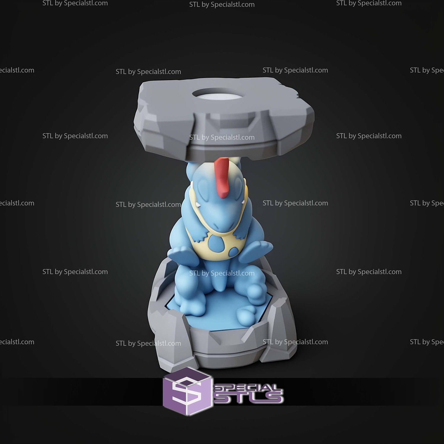 Pokemon Clone Lab Colletion Croconaw STL Files 3D Model — view 7