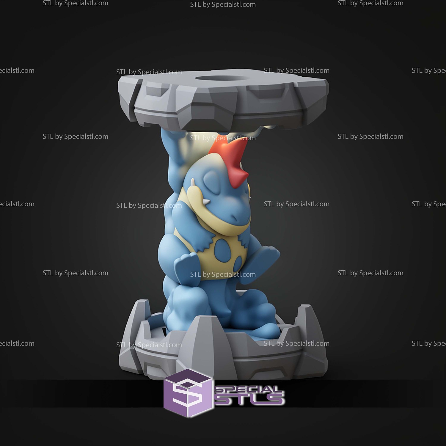 Pokemon Clone Lab Colletion Croconaw STL Files 3D Model — view 8