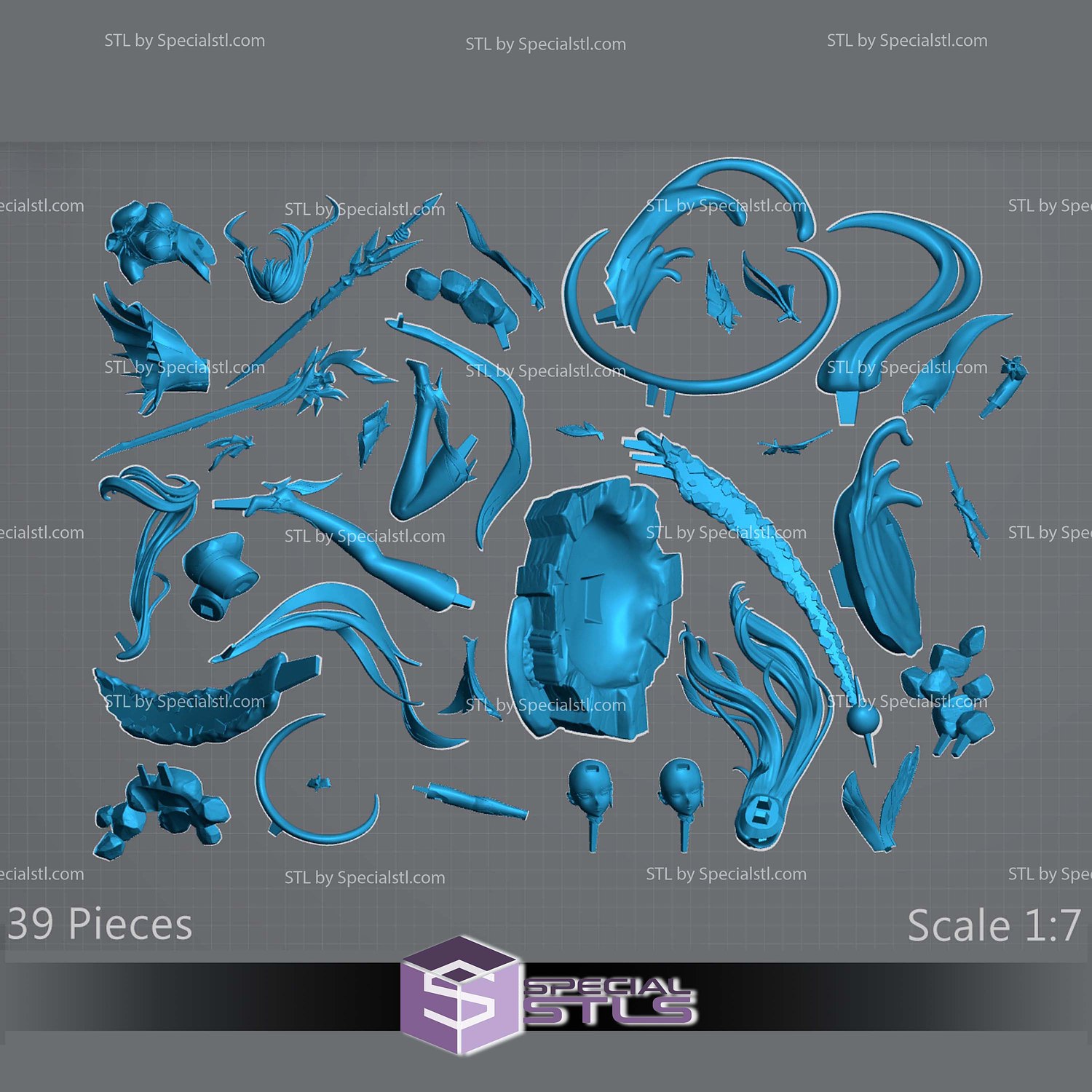 Skirk Genshin Impact 3D Printer Files STL Model — view 6
