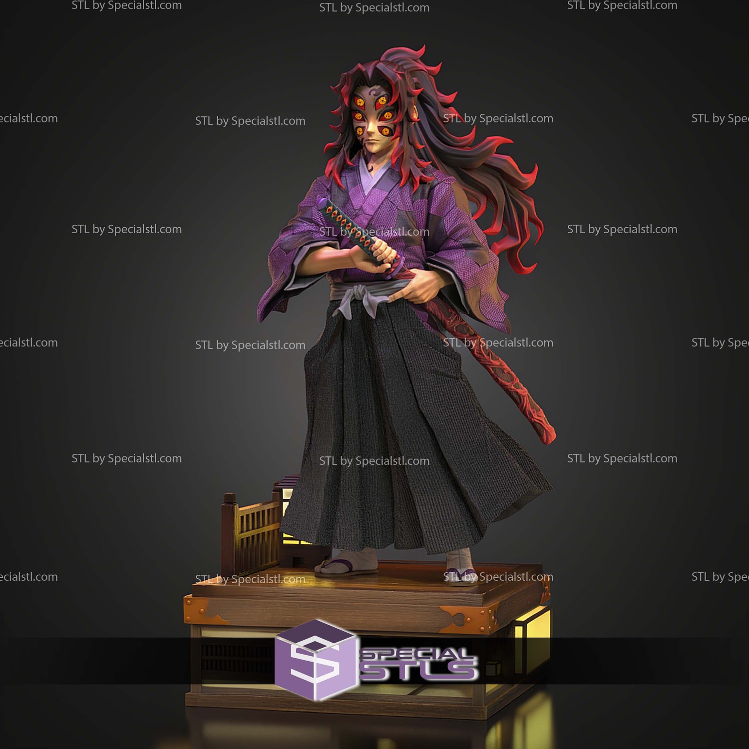 Kokushibo Demon Slayer Stand Pose STL Files 3D Model — view 4