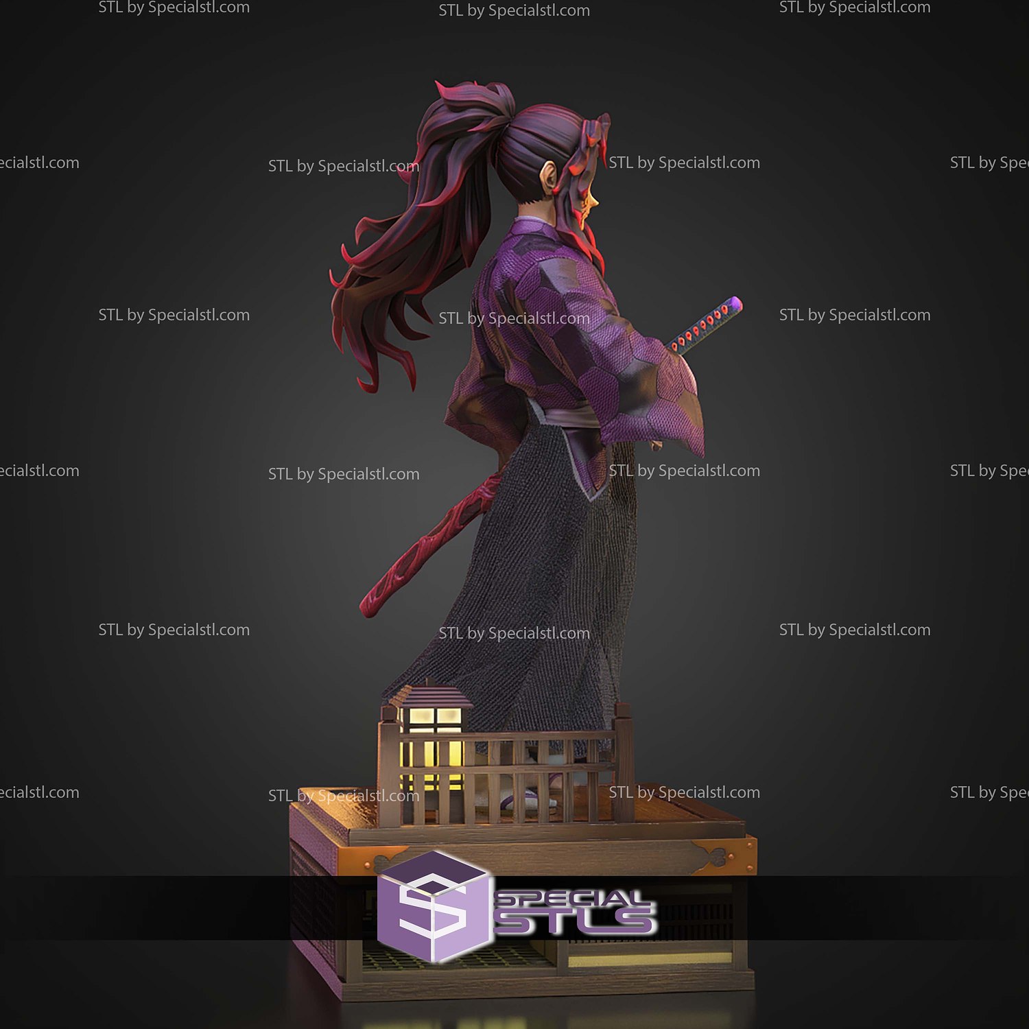 Kokushibo Demon Slayer Stand Pose STL Files 3D Model — view 8