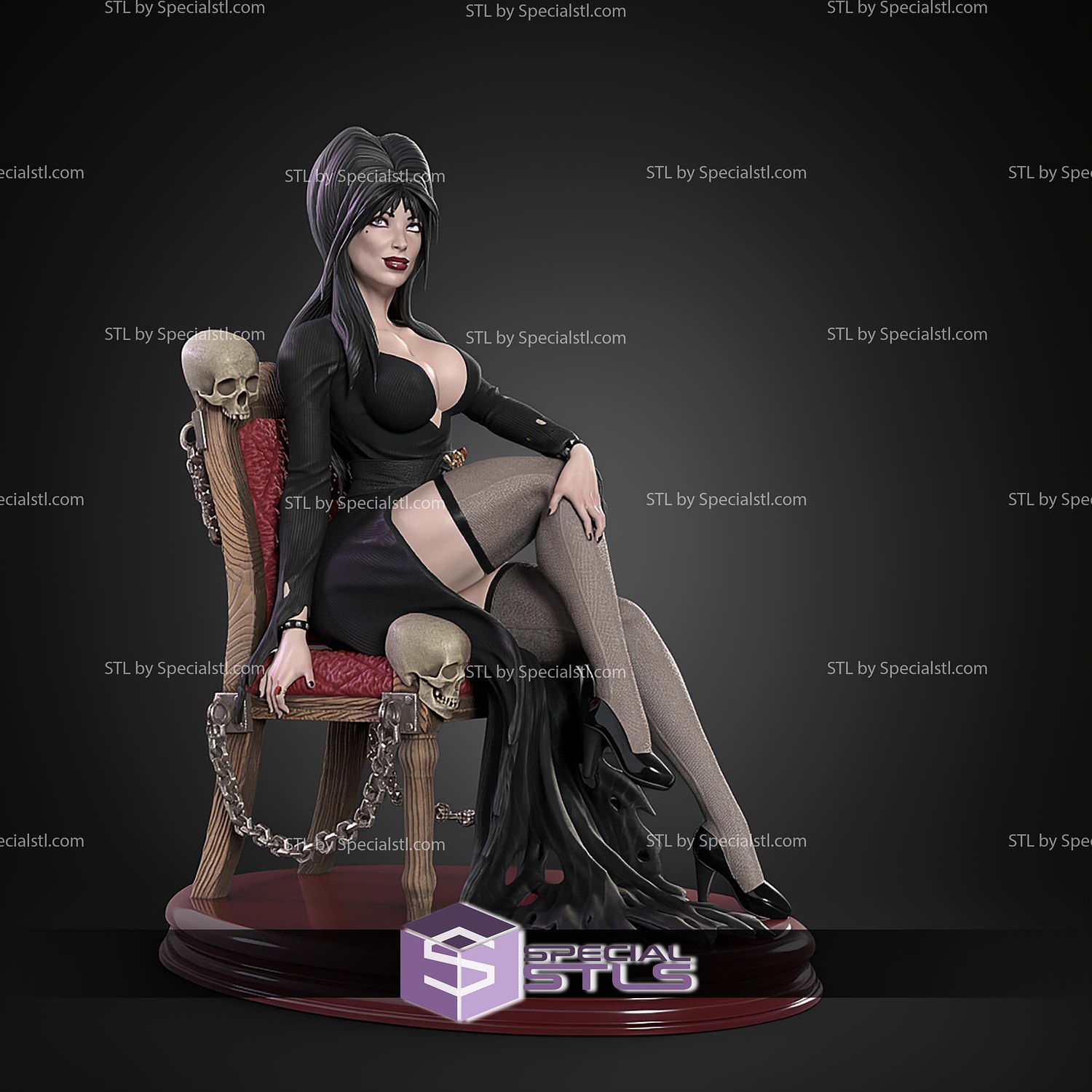 Elvira Mistress Of The Dark STL Files 3D Model — view 2