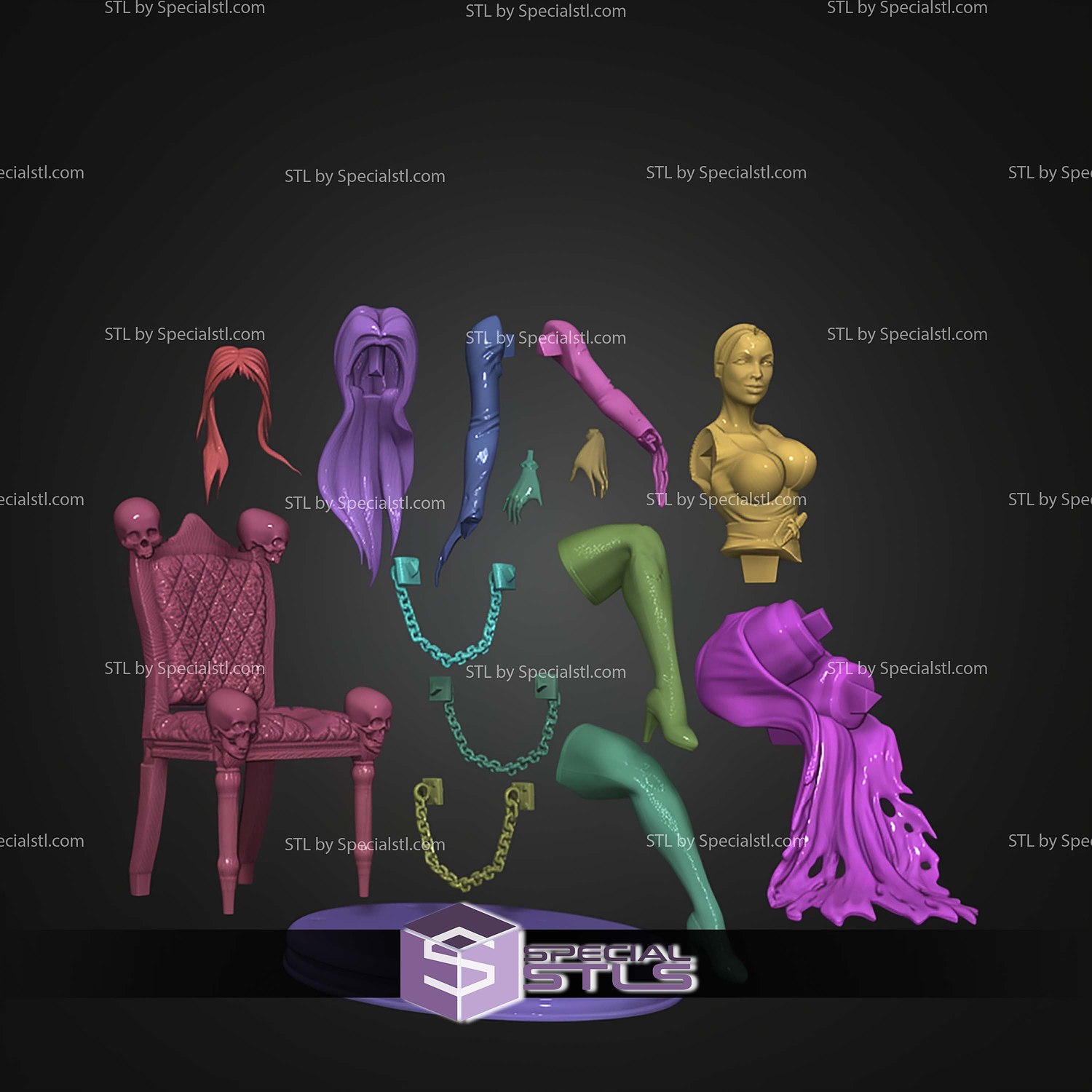 Elvira Mistress Of The Dark STL Files 3D Model — view 6