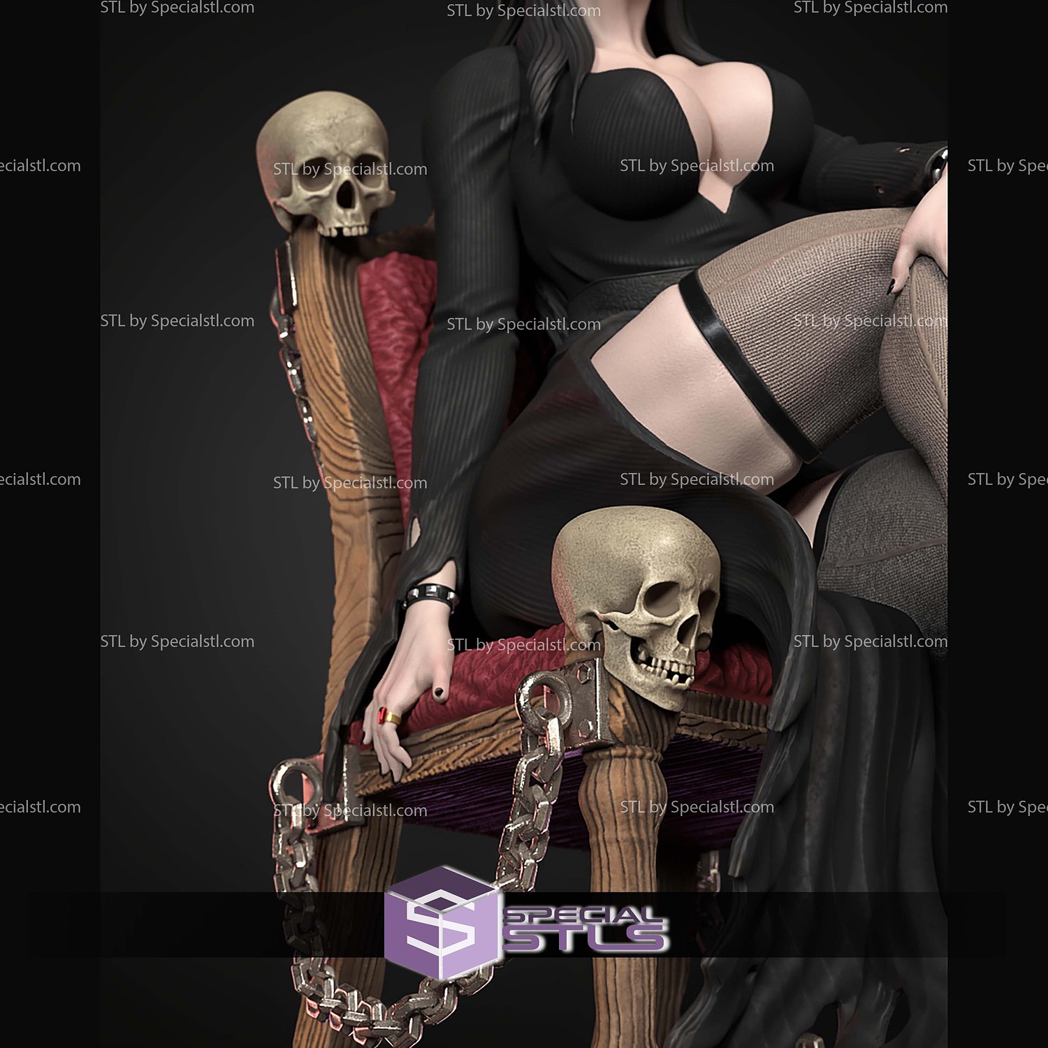 Elvira Mistress Of The Dark STL Files 3D Model — view 7