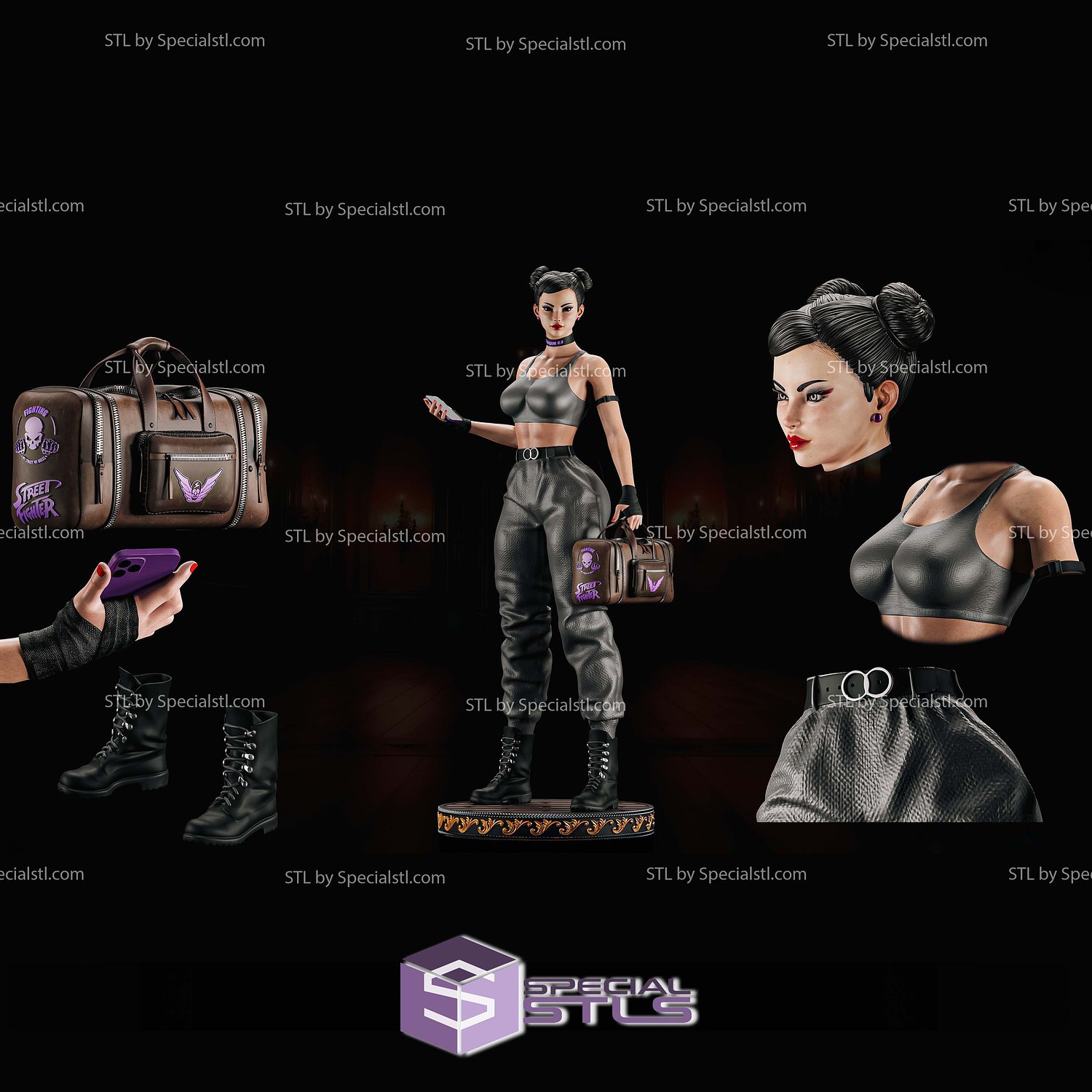 Chun Li Suitcase 3D Printer Files STL Model — view 2