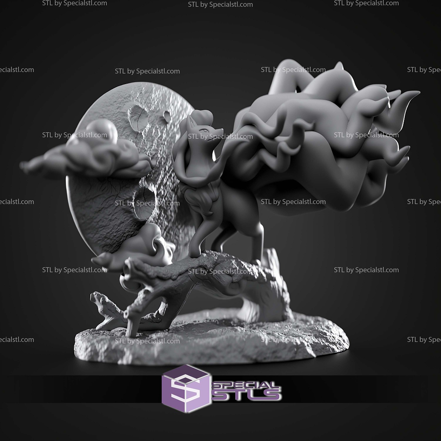 Basic Pokemon Collection Alolan Ninetales 3D STL Model — view 2