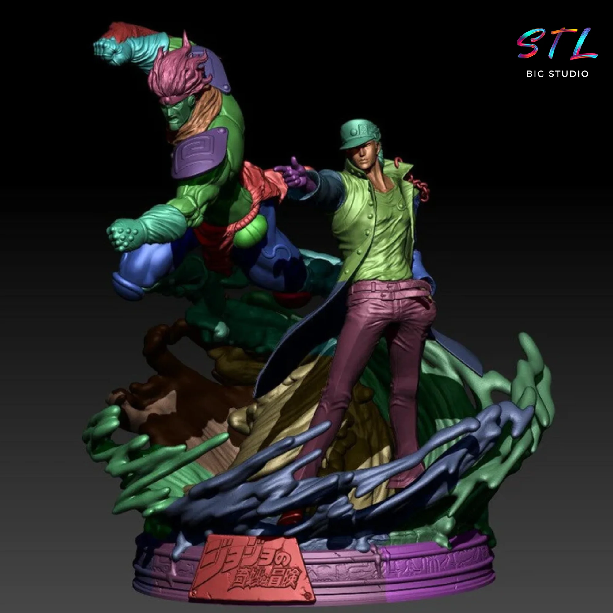 Jotaro Kujo & Star Platinum STL | JoJo’s Bizarre Adventure | 3D Printable Diorama Model — view 7