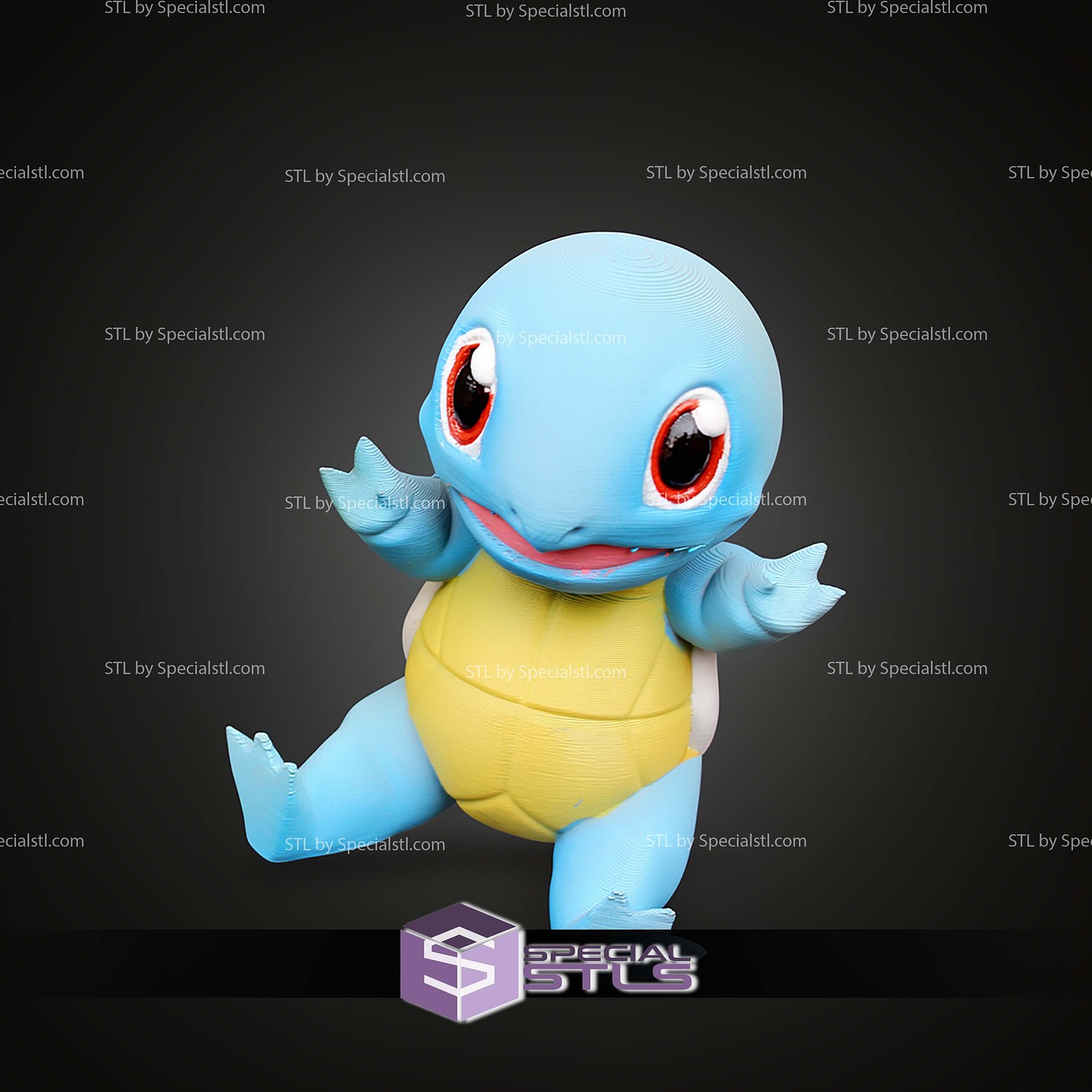 Super Basic STL Squirtle MultiColor Flexi 3D Model — view 5