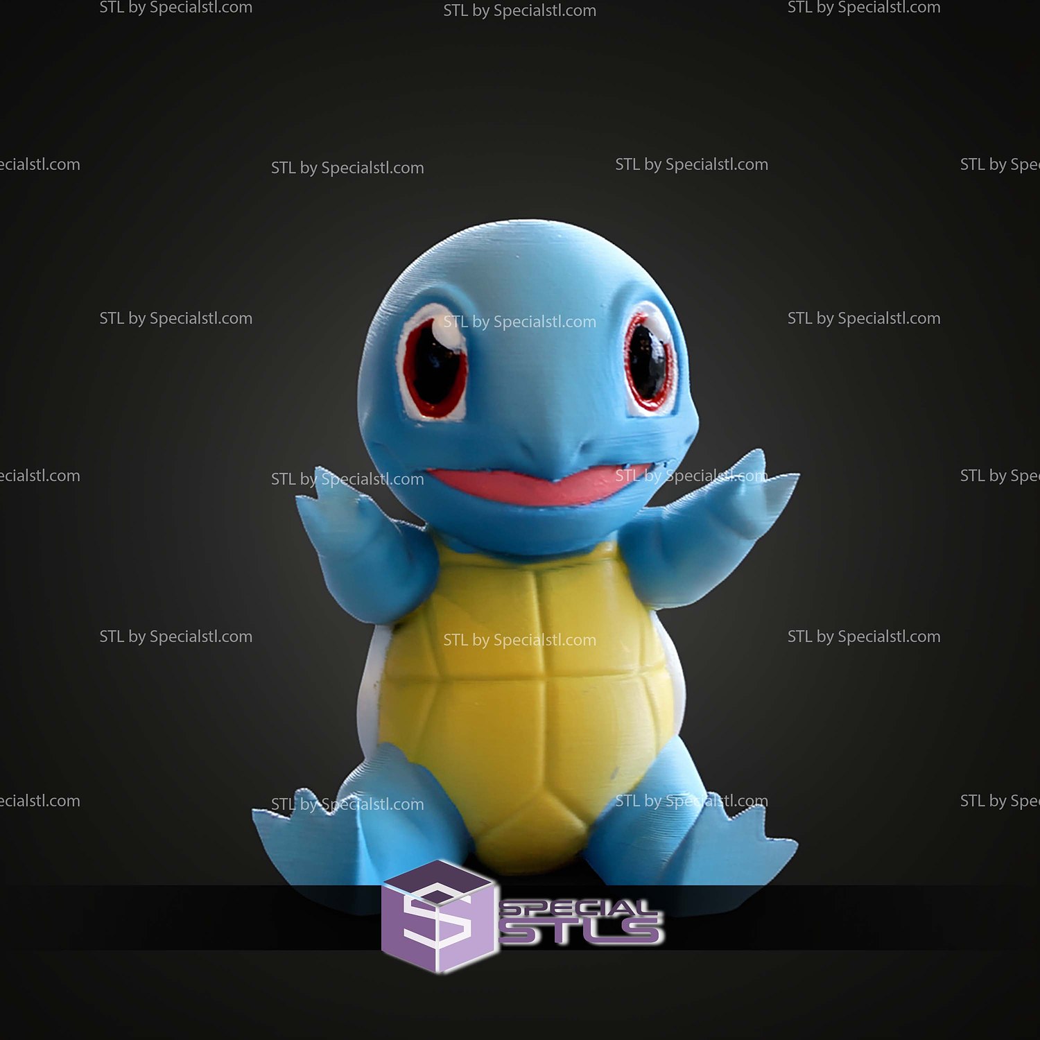 Super Basic STL Squirtle MultiColor Flexi 3D Model — view 6