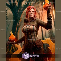 Triss Merigold Fire Elemental 3D Print Files STL Model