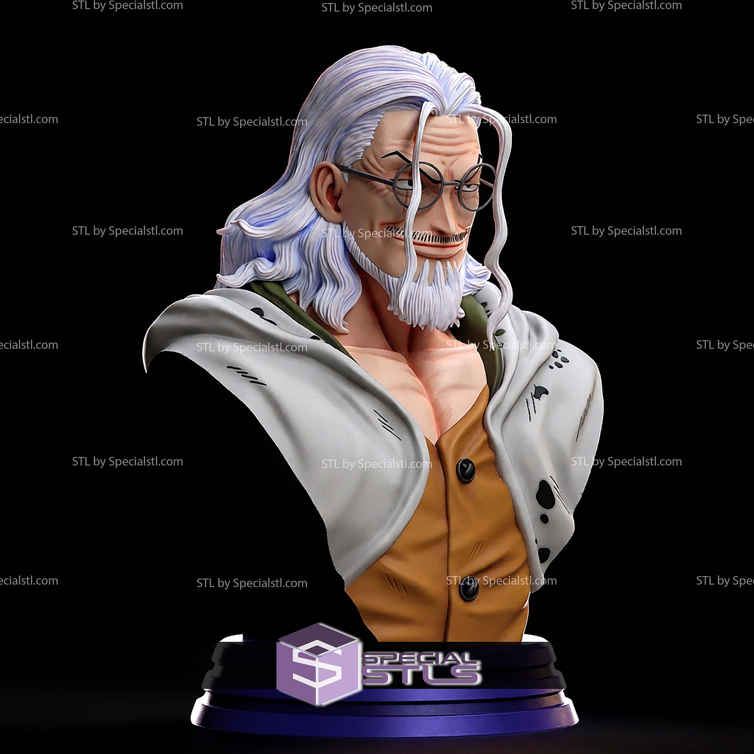 Silvers Rayleigh Bust V2 STL Files 3D Model — view 2