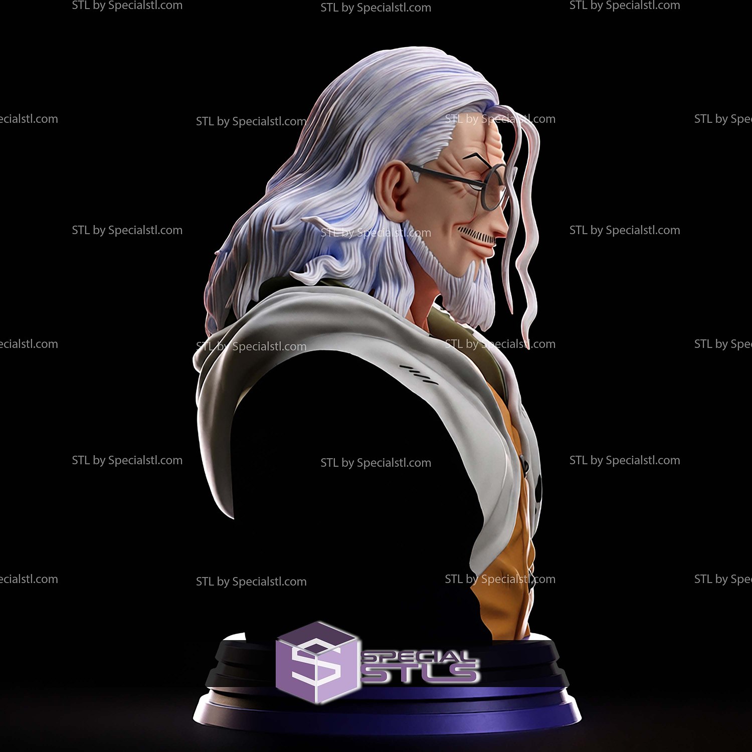 Silvers Rayleigh Bust V2 STL Files 3D Model — view 3