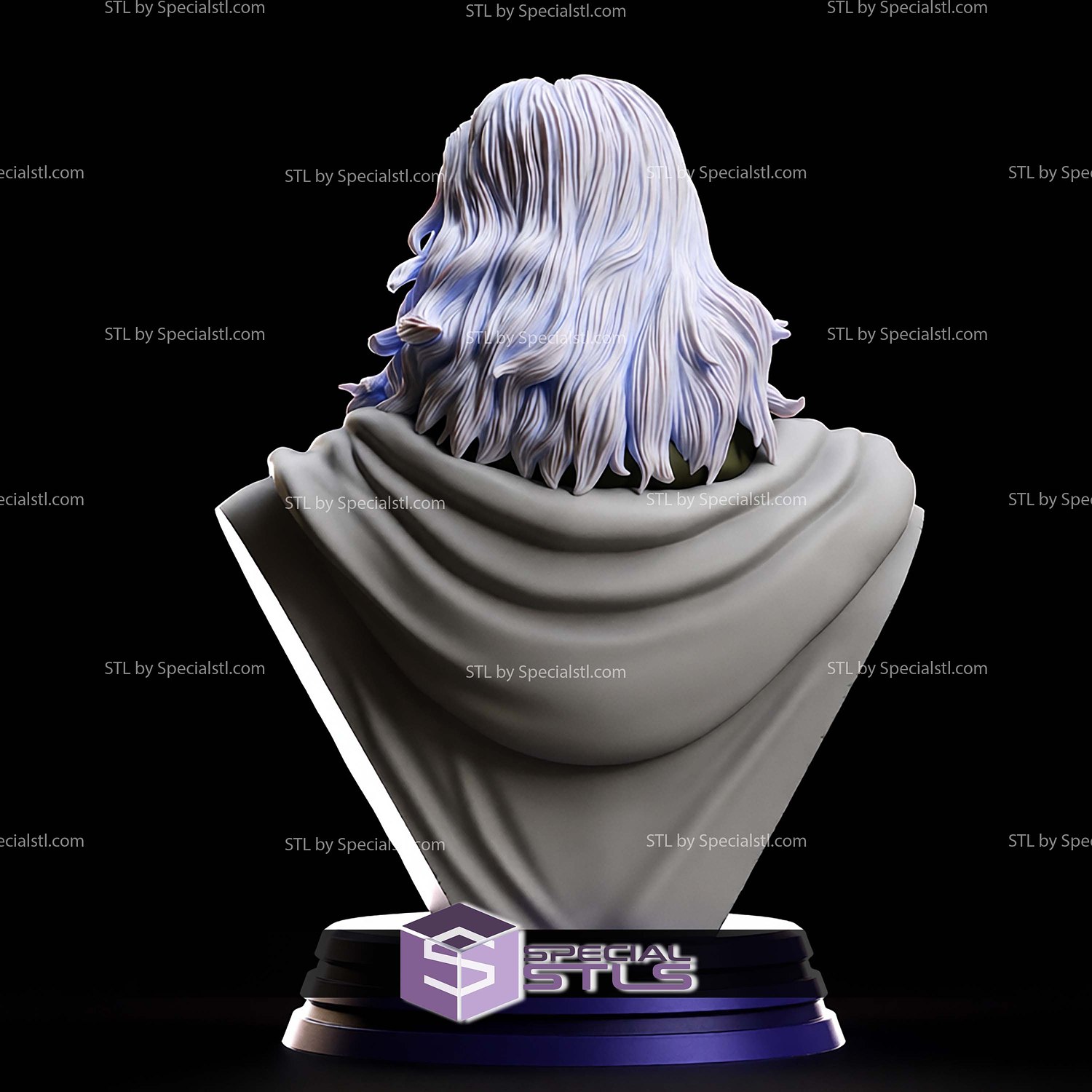 Silvers Rayleigh Bust V2 STL Files 3D Model — view 4
