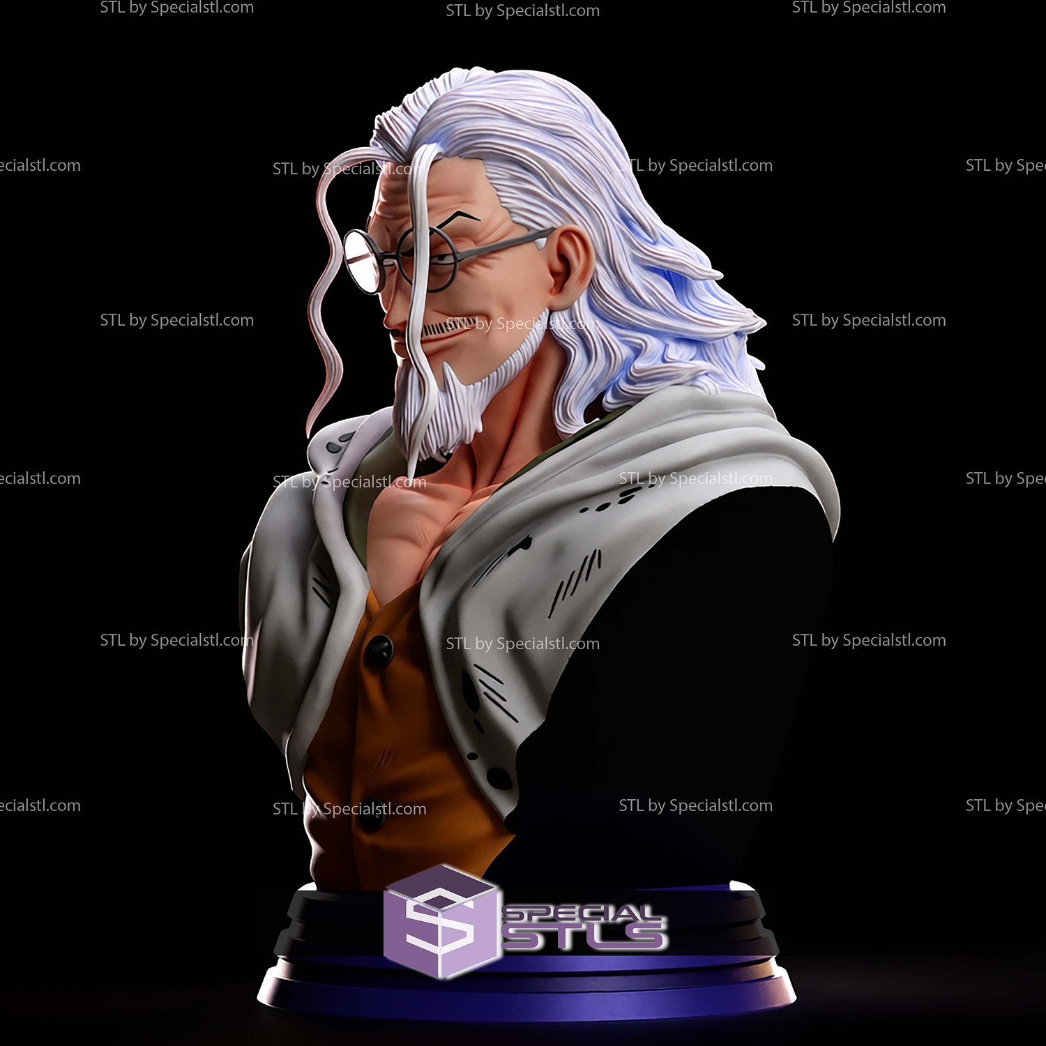 Silvers Rayleigh Bust V2 STL Files 3D Model — view 5