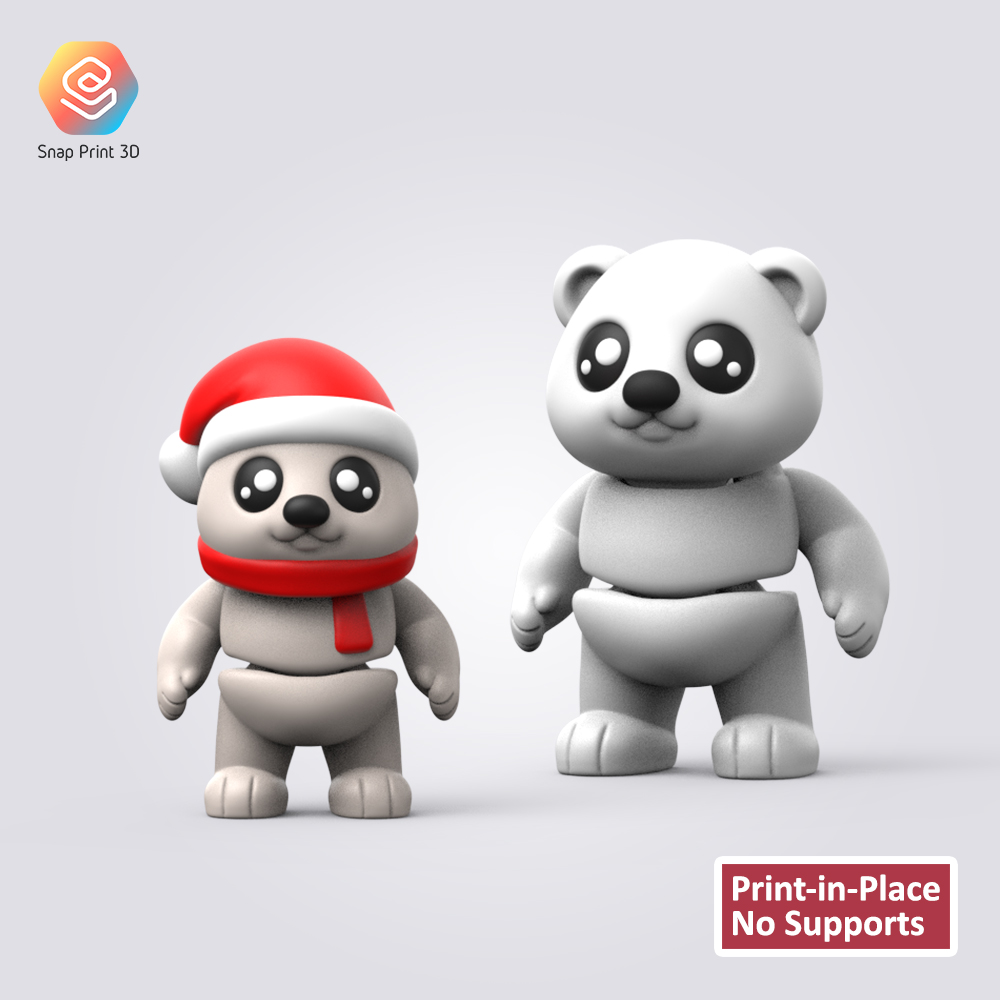 Flexi Bear Christmas 3D STL Model