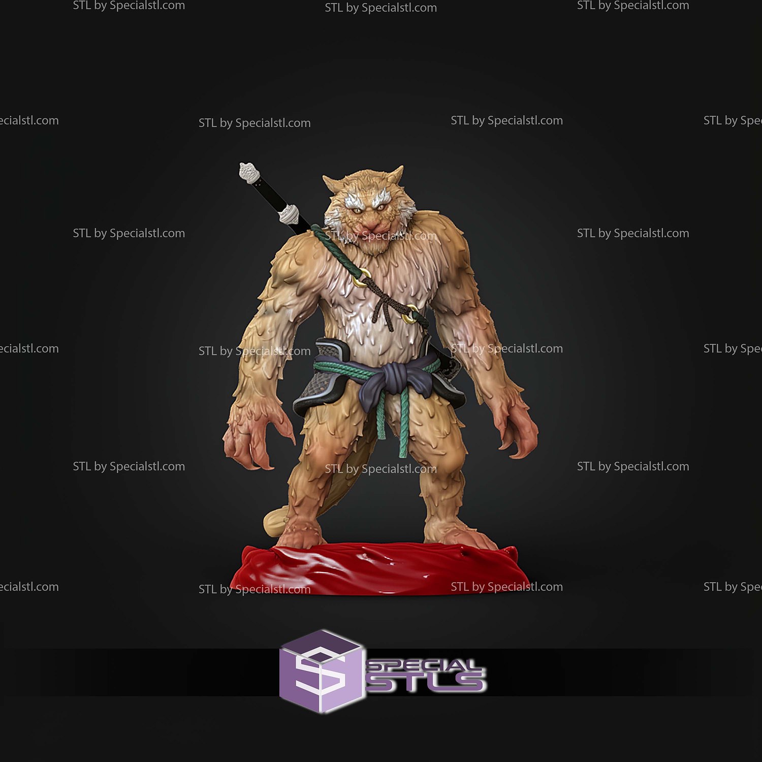 Tiger Vanguard Black Myth Wukong STL Files 3D Model — view 4