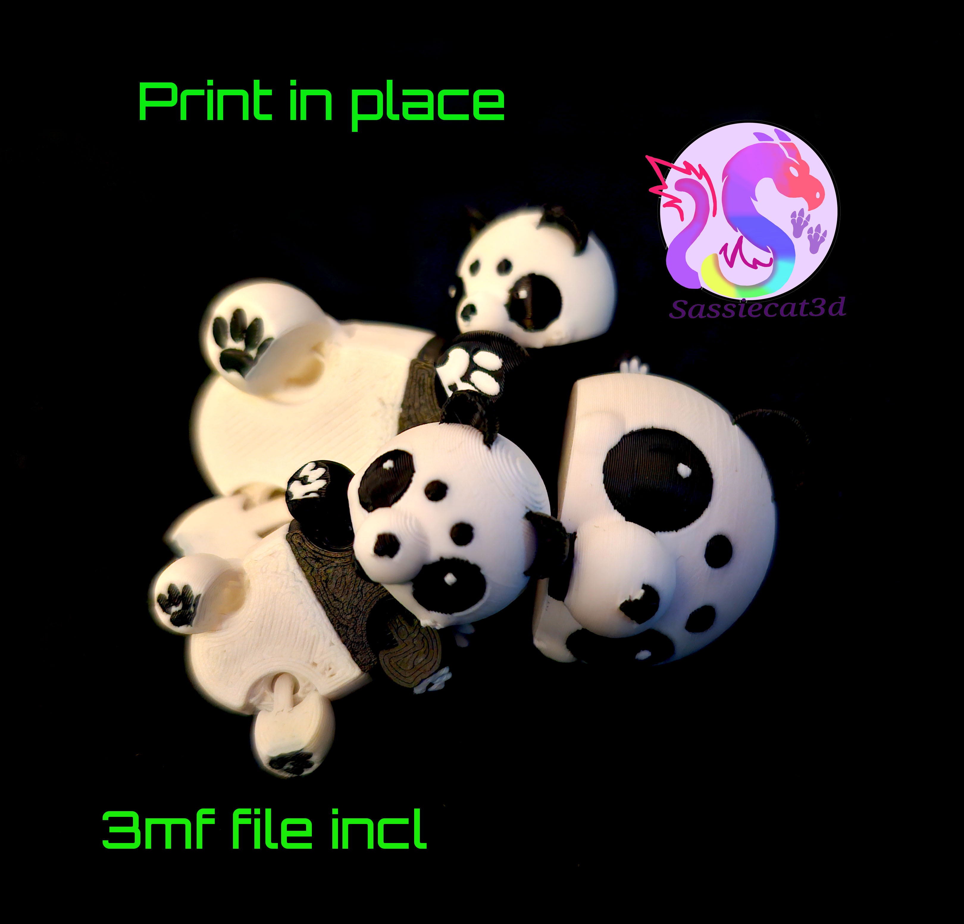 Pinky the Panda Sassiepals *Personal Use* 3D STL Model