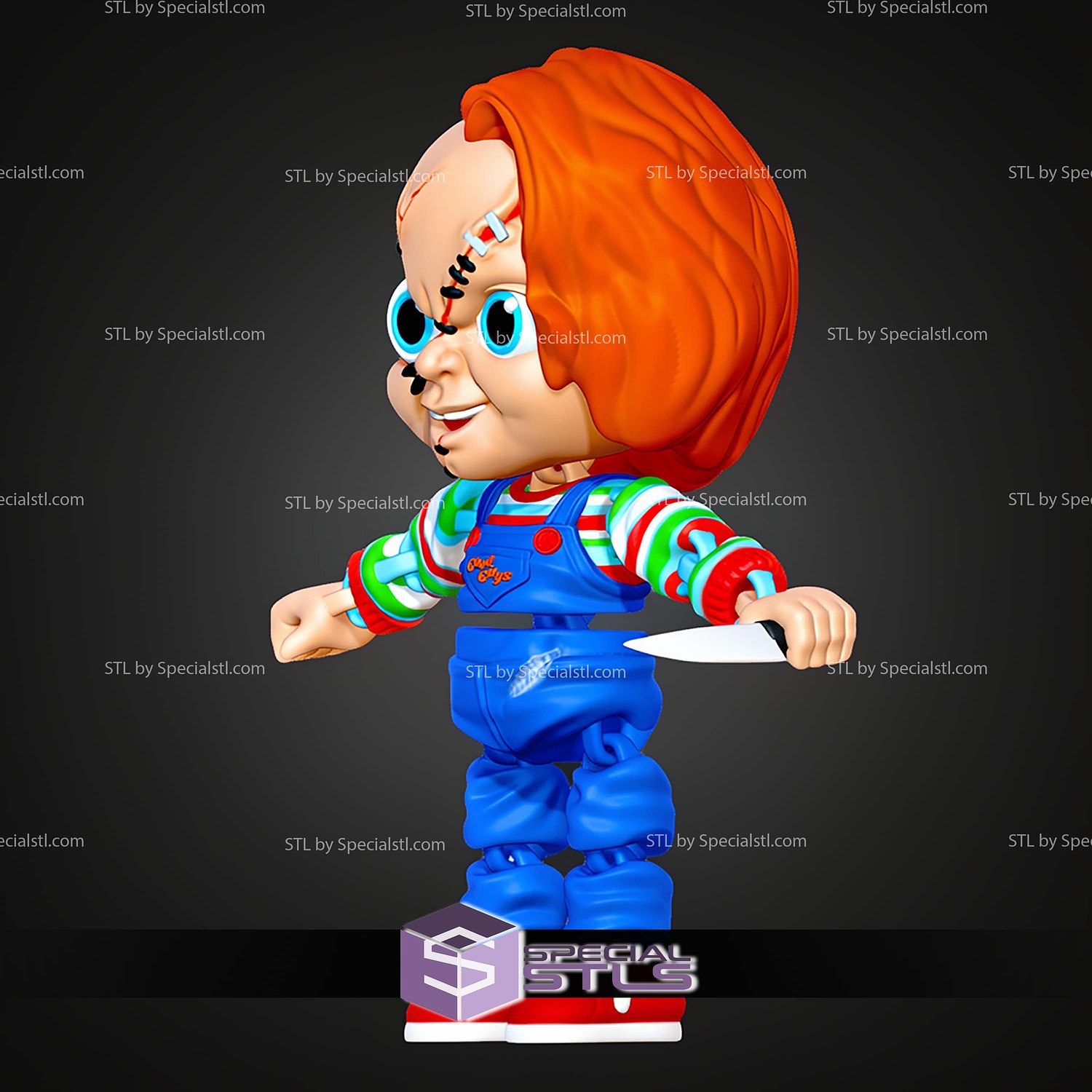 Super Basic STL Chucky MultiColor 3D Model — view 5