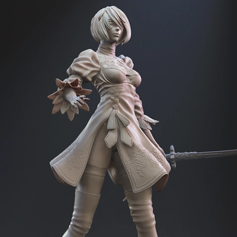 NieR: Automata 2B 3D Printing Model | Assembly STL Model