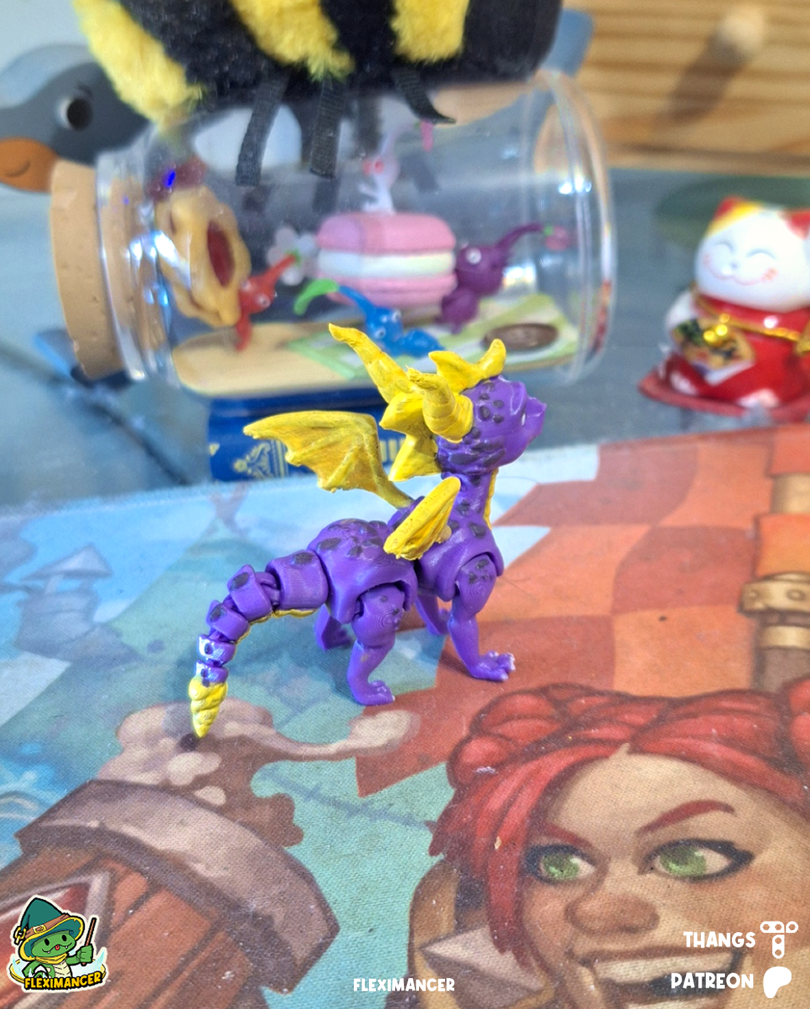 Spyro - Spyro The Dragon | Flexi Print-in-place | Multicolor 3D 3MF Model — view 4