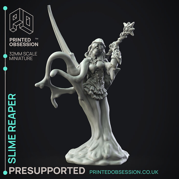 Slime Reaper - Humanoid Slime -  PRESUPPORTED - 32mm scale 3D STL Model — view 2