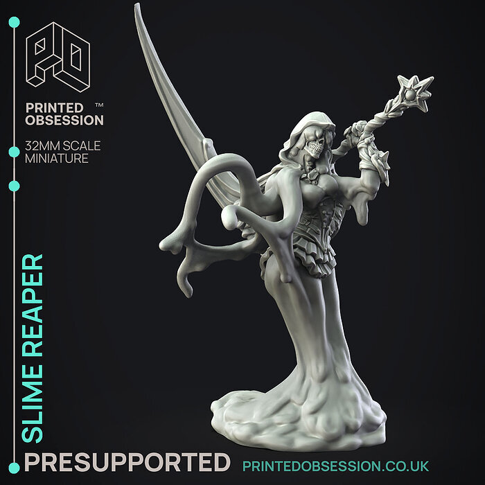Slime Reaper - Humanoid Slime -  PRESUPPORTED - 32mm scale 3D STL Model — view 3