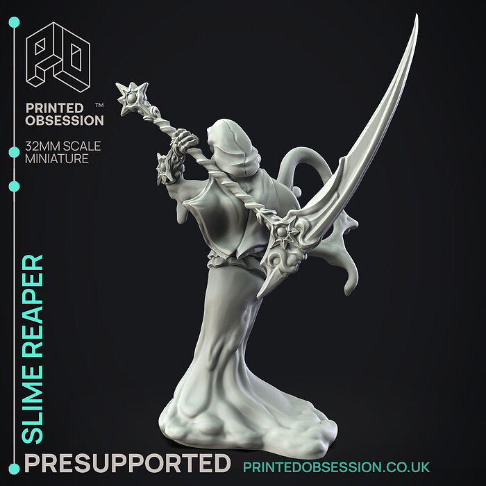 Slime Reaper - Humanoid Slime -  PRESUPPORTED - 32mm scale 3D STL Model — view 4