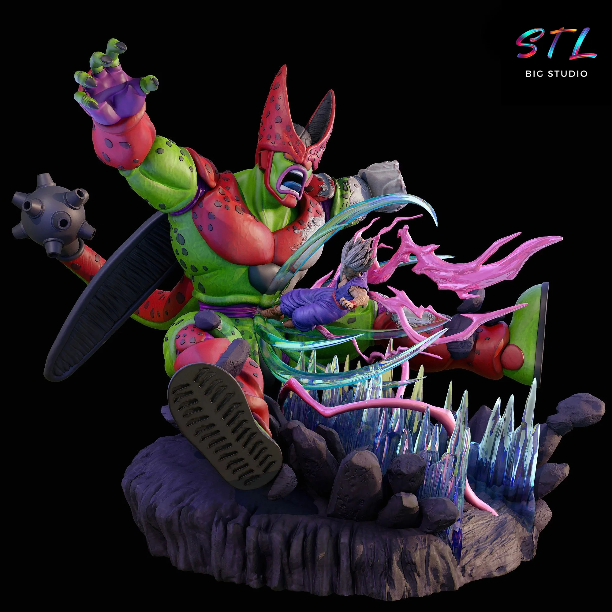 Gohan Beast vs Cell Max Diorama STL | 3D Printable Figure | Dragon Ball Super Model