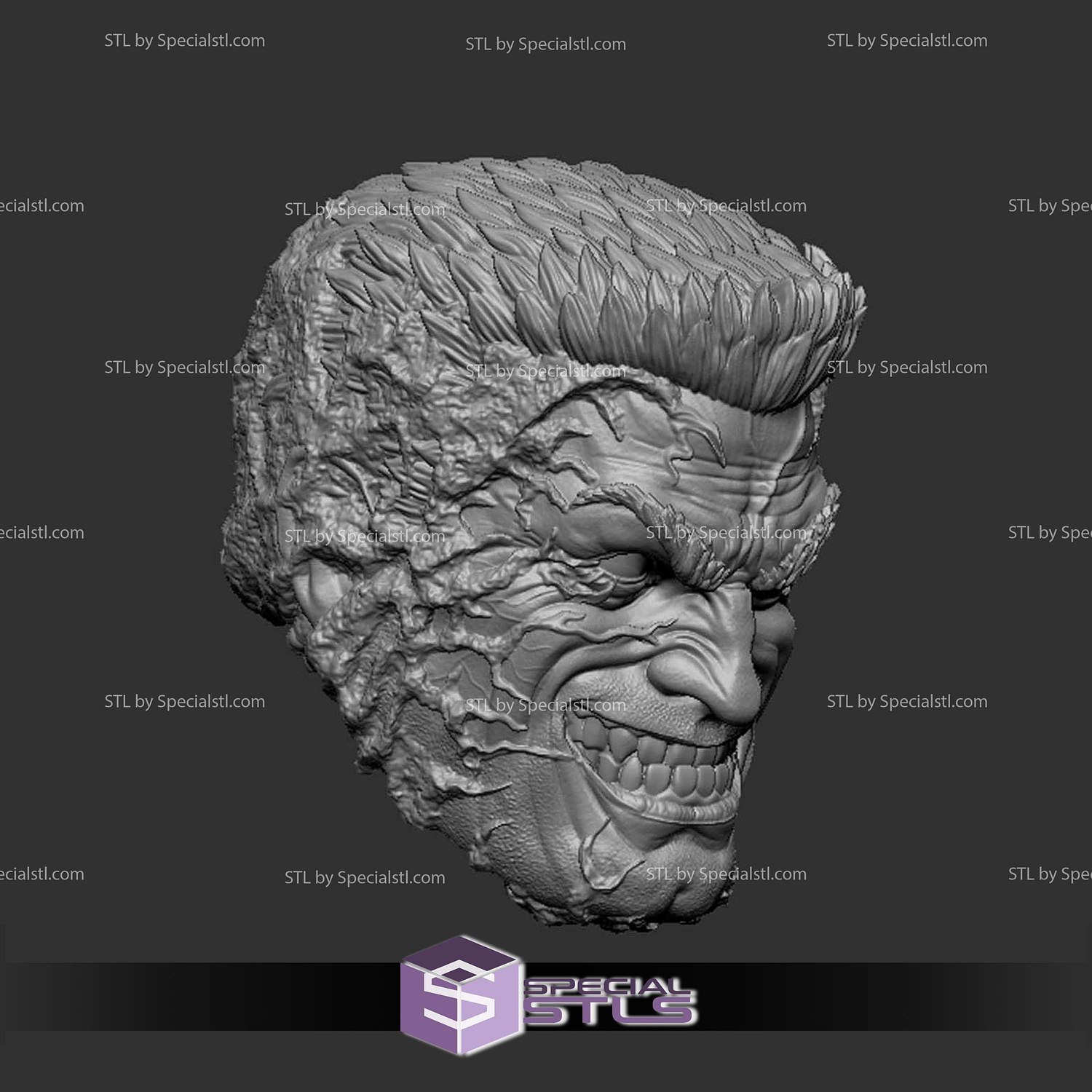 Custom Head STL Eddie Brock Smie Symbiote 3D Model — view 2
