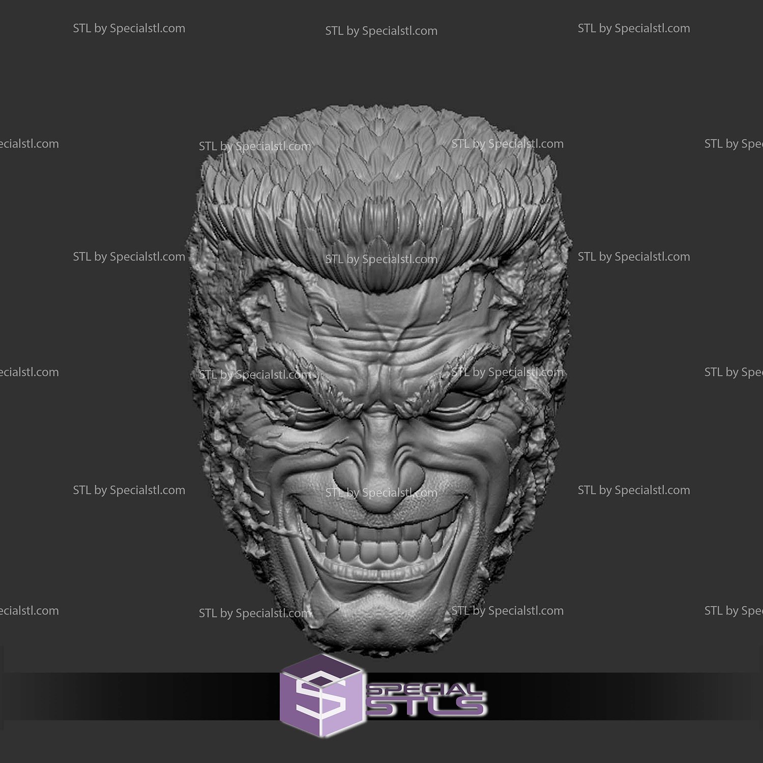 Custom Head STL Eddie Brock Smie Symbiote 3D Model — view 3