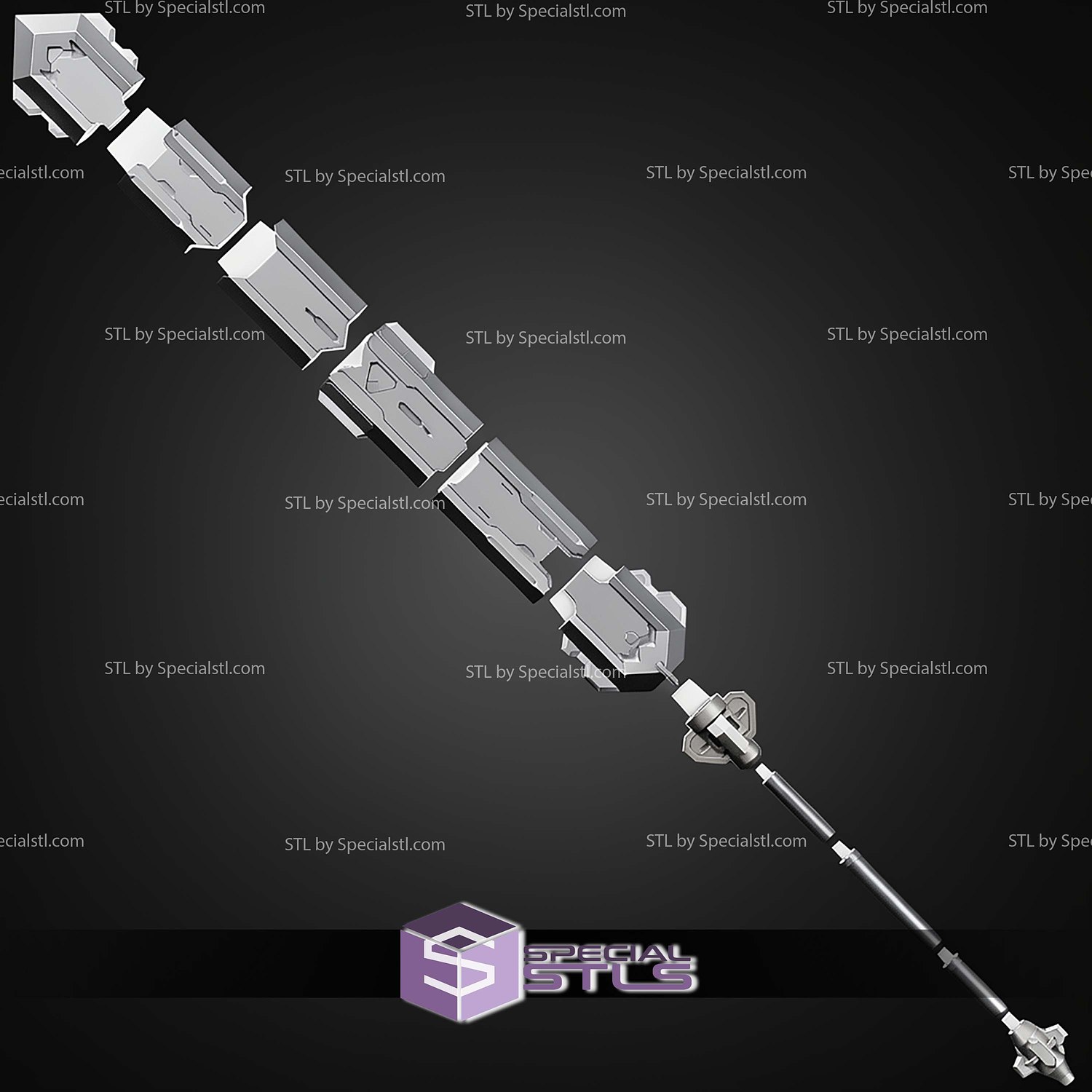 Cosplay STL Files Gundam Barbatos Lupus Sword 3D Model — view 3