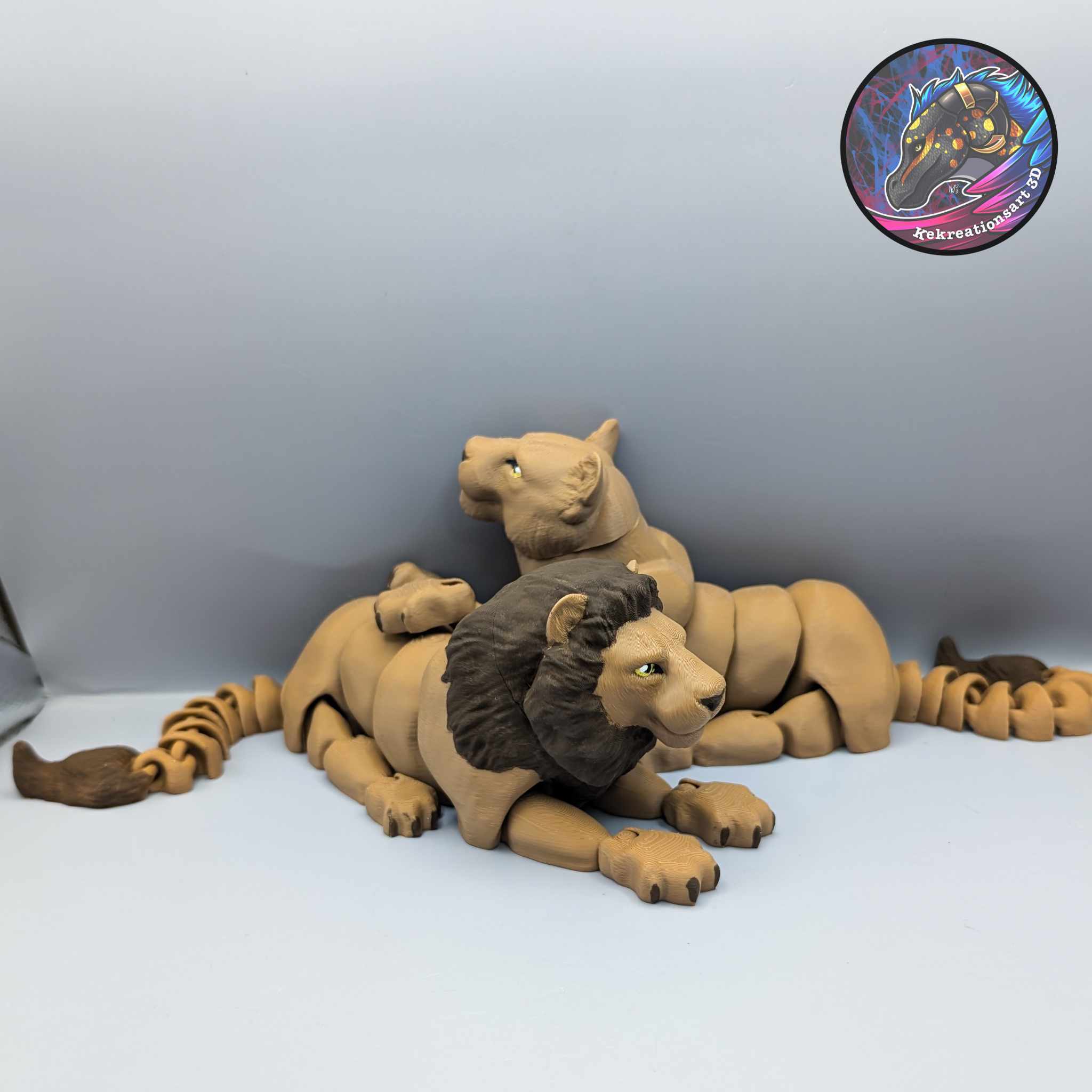 Flexi Lions 3D 3MF Model