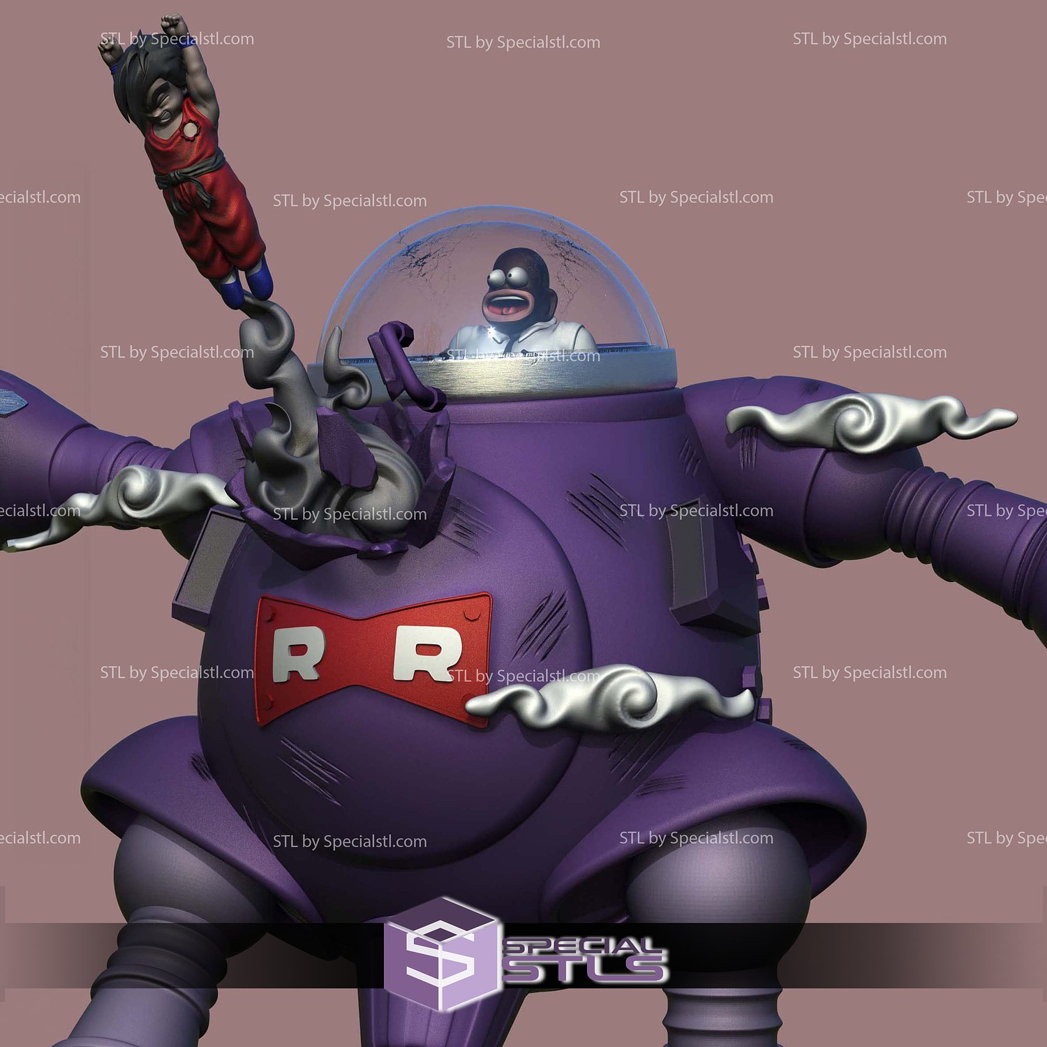Goku and Robot 3D Printer Files STL Model — view 2