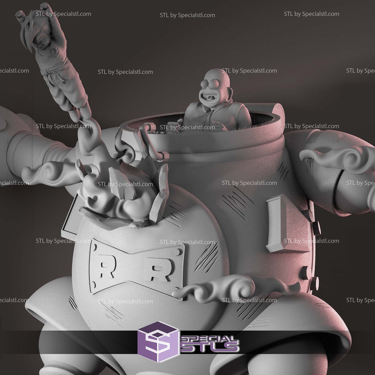 Goku and Robot 3D Printer Files STL Model — view 3
