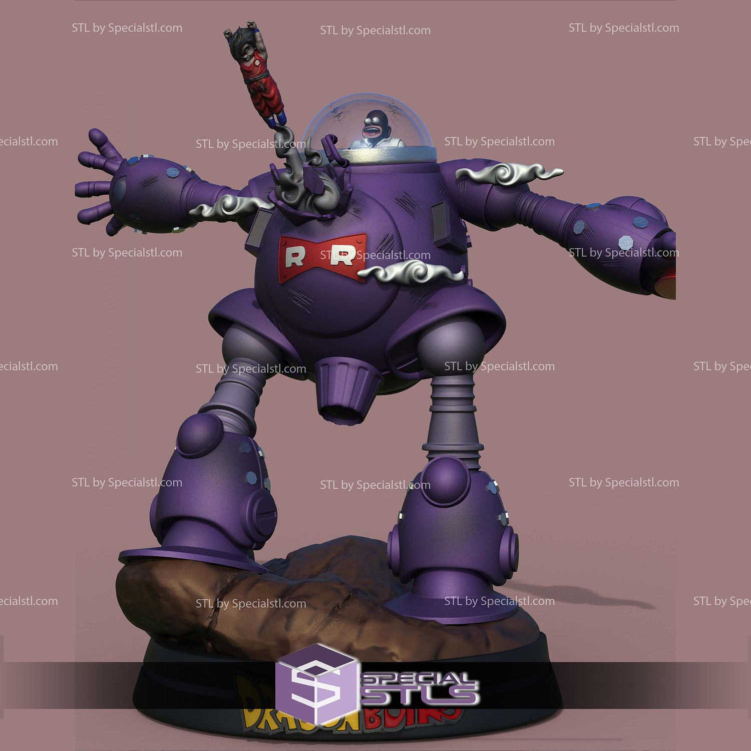 Goku and Robot 3D Printer Files STL Model — view 4