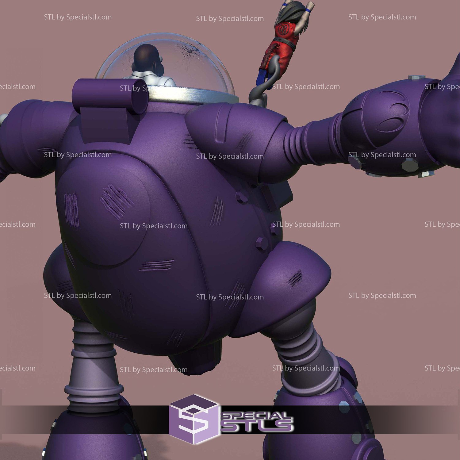 Goku and Robot 3D Printer Files STL Model — view 5