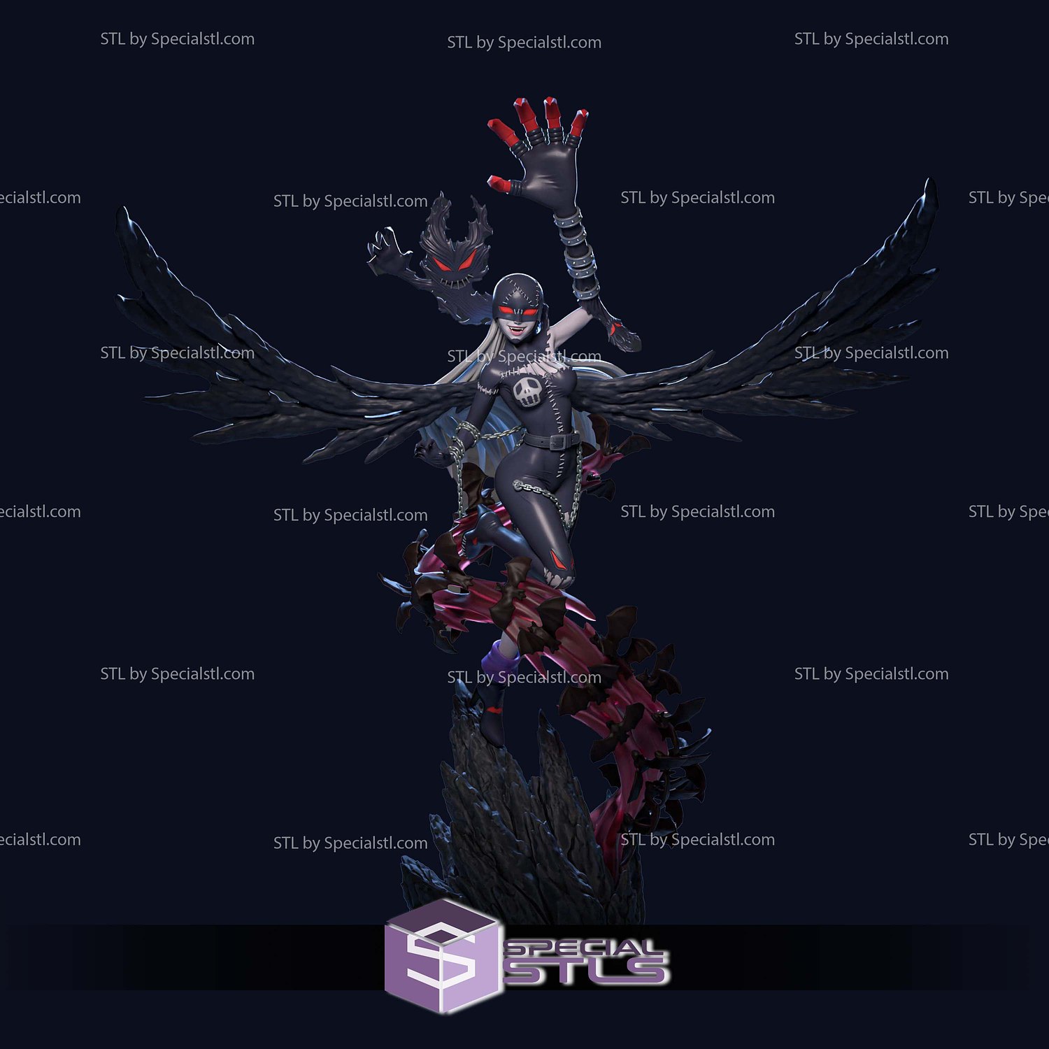 LadyDevimon in Action 3D Printer Files STL Model — view 3