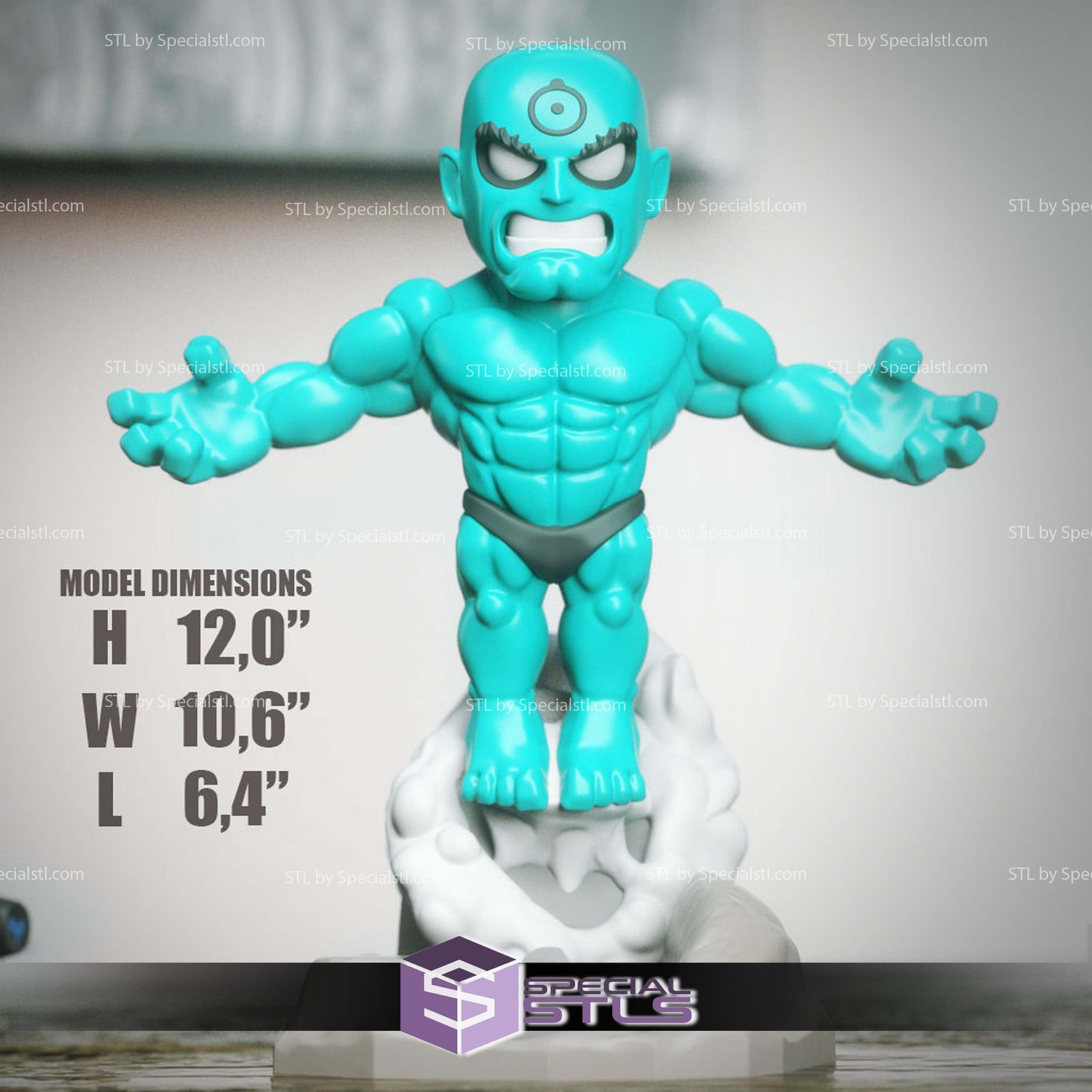 Chibi STL Collection - Dr Manhattan 3D Model — view 2