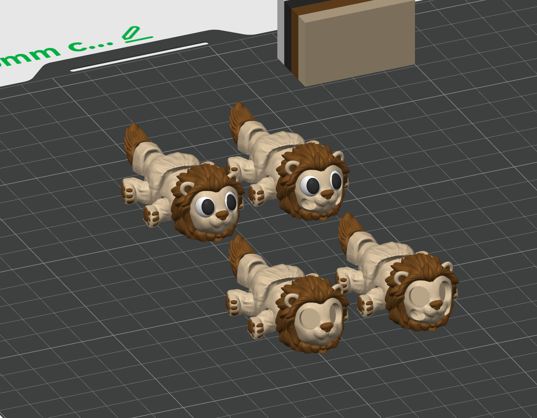 Lion & Lioness Flexi Animals with Keychain Versions (Safari Flexi Pack Part 1) 3D 3MF Model — view 6